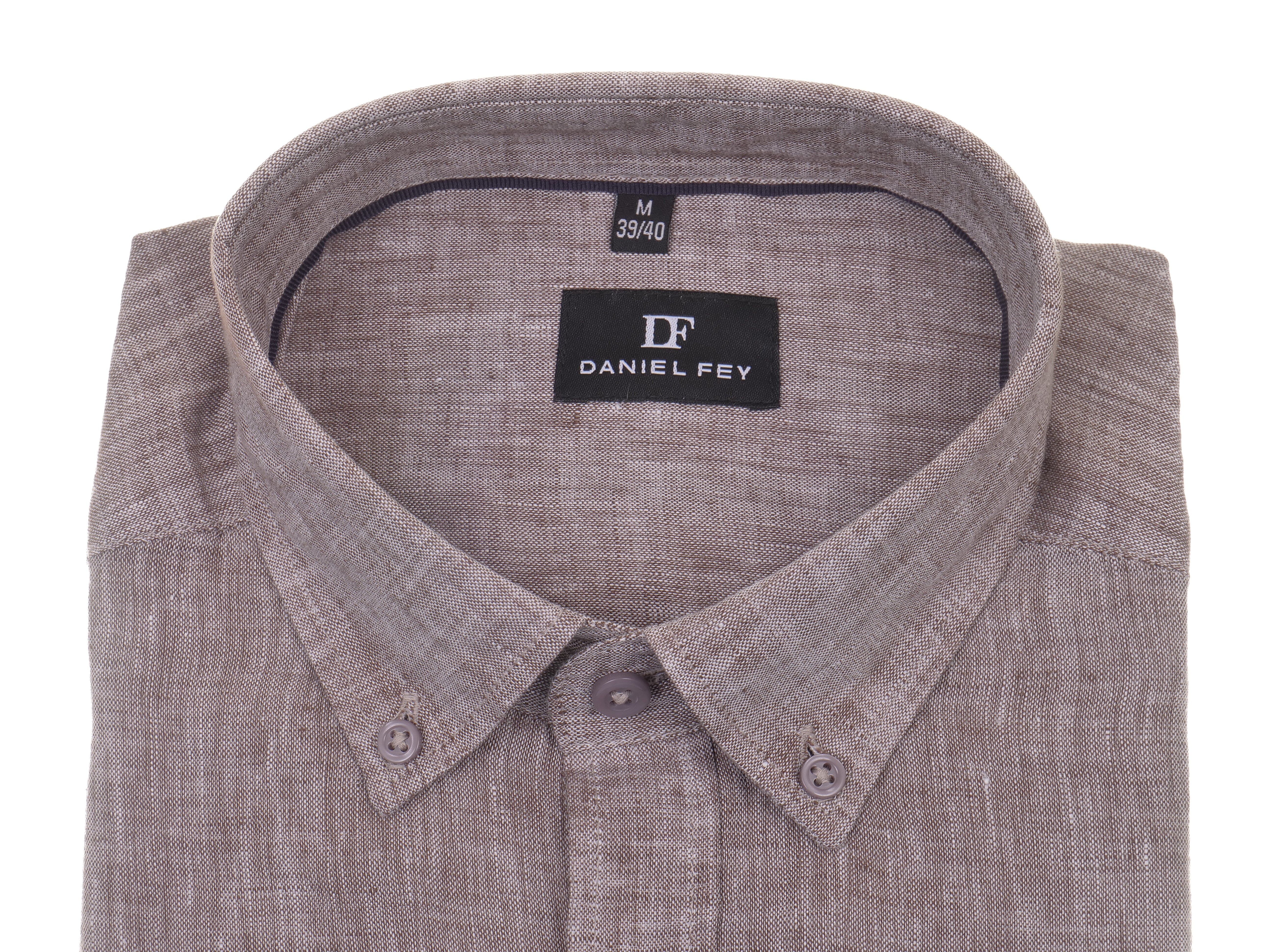 Langarmhemd modern fit aus Leinen mit Button-down Kragen und Brusttasche von Daniel Fey