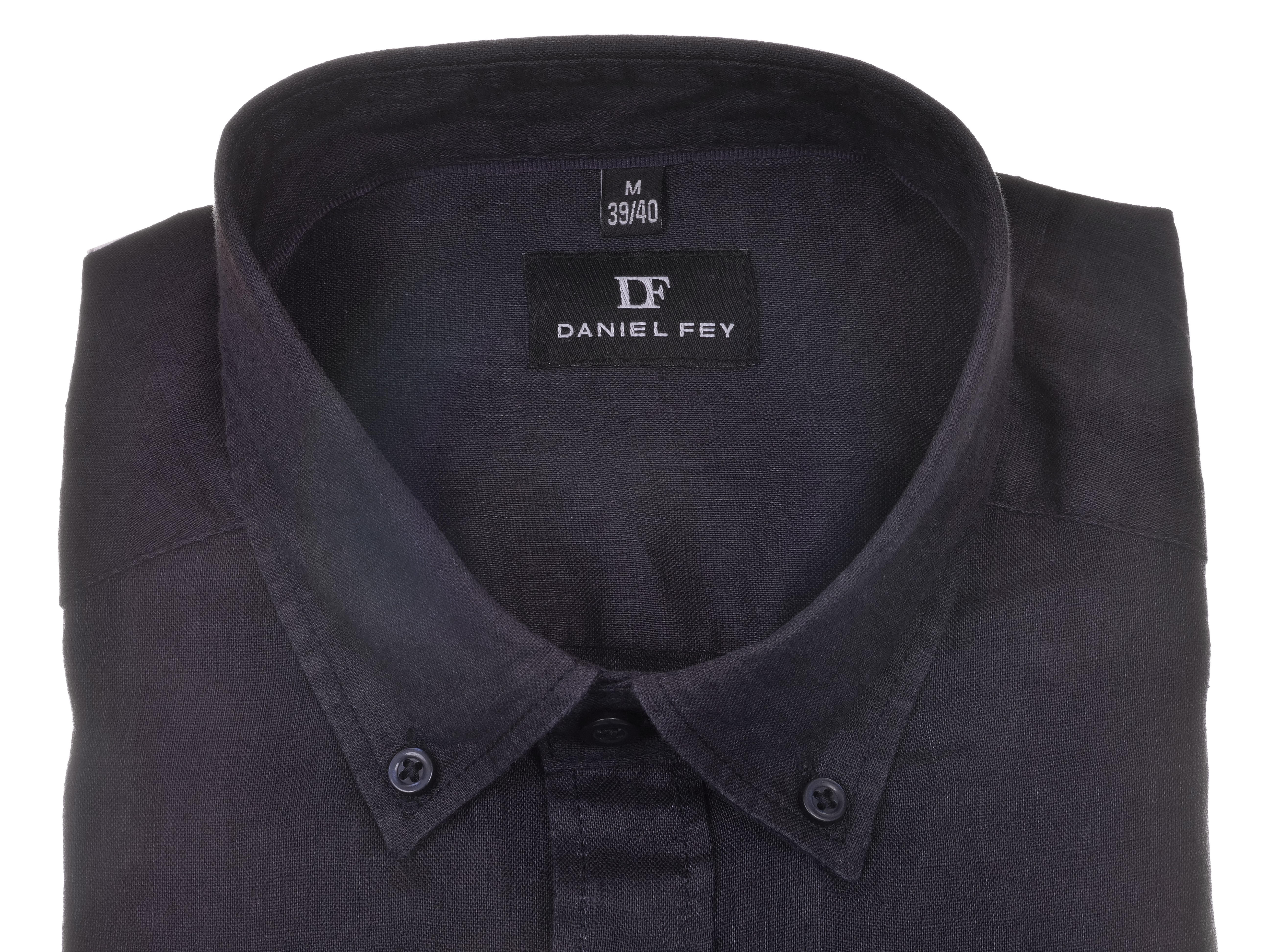 Langarmhemd modern fit aus Leinen mit Button-down-Kragen und Brusttasche von Daniel Fey