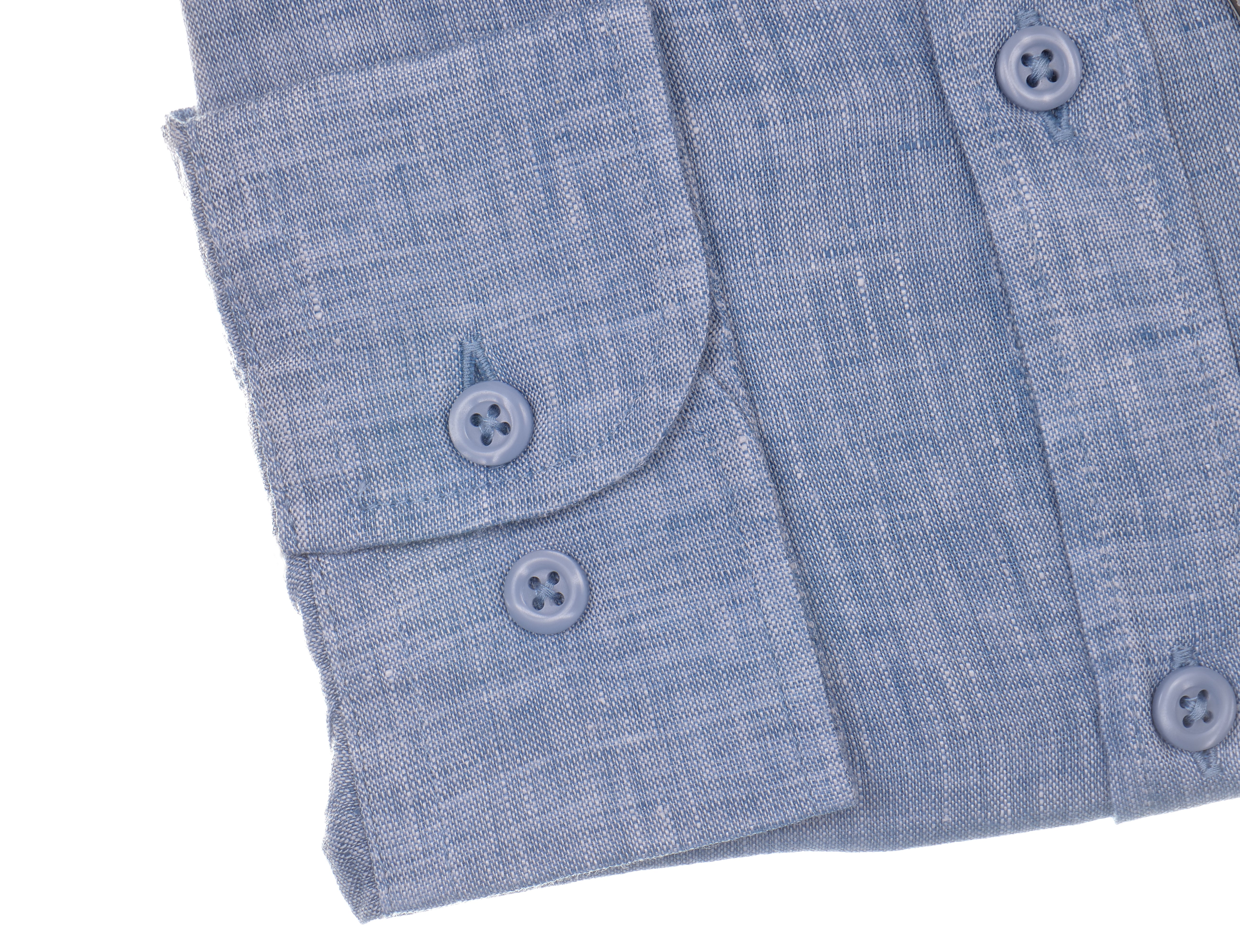 Langarmhemd modern fit aus Leinen mit Button-down-Kragen und Brusttasche von Daniel Fey