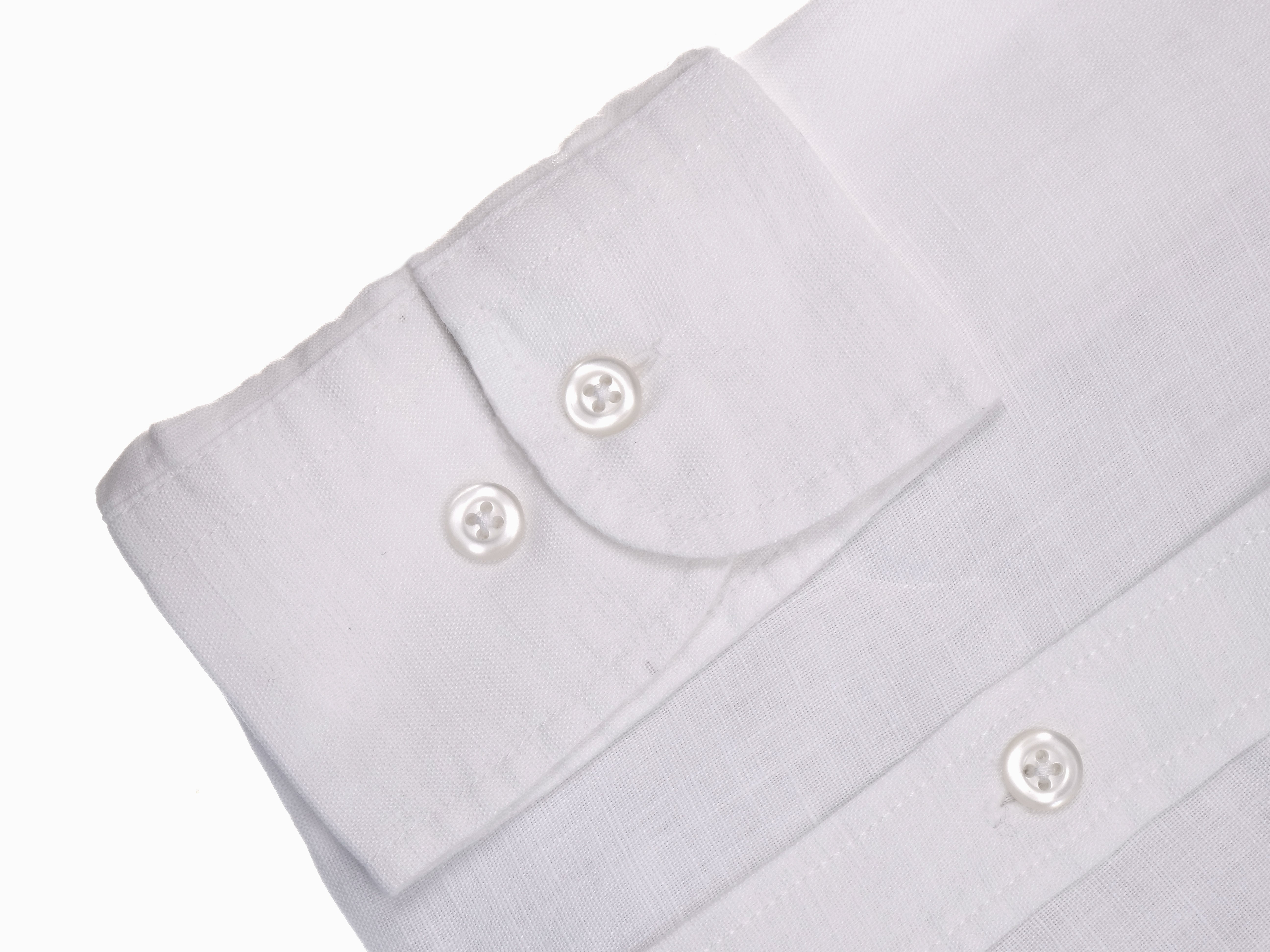 Langarmhemd modern fit aus Leinen mit Button-down Kragen und Brusttasche von Daniel Fey