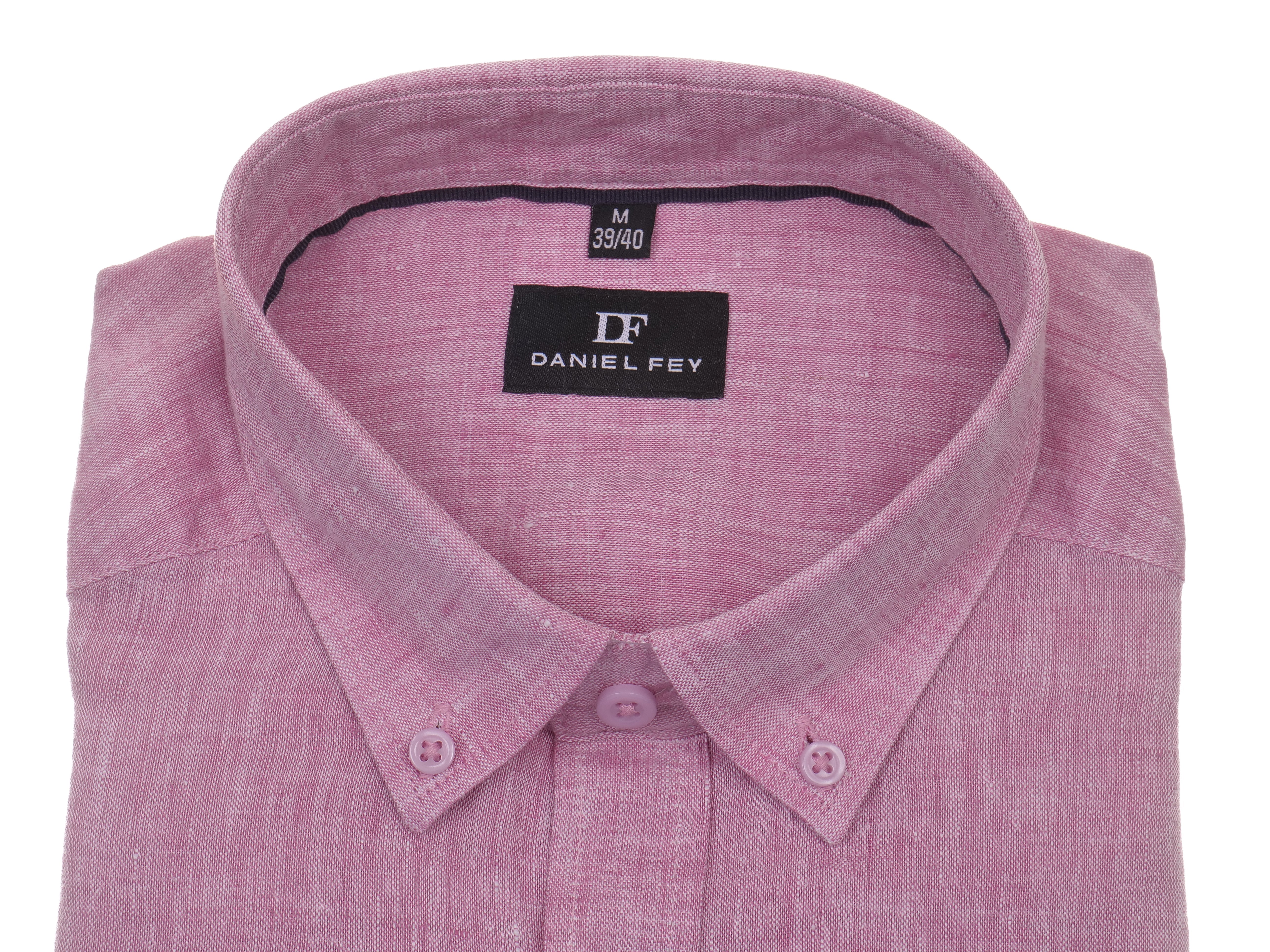 Langarmhemd modern fit aus Leinen mit Button-down Kragen und Brusttasche von Daniel Fey