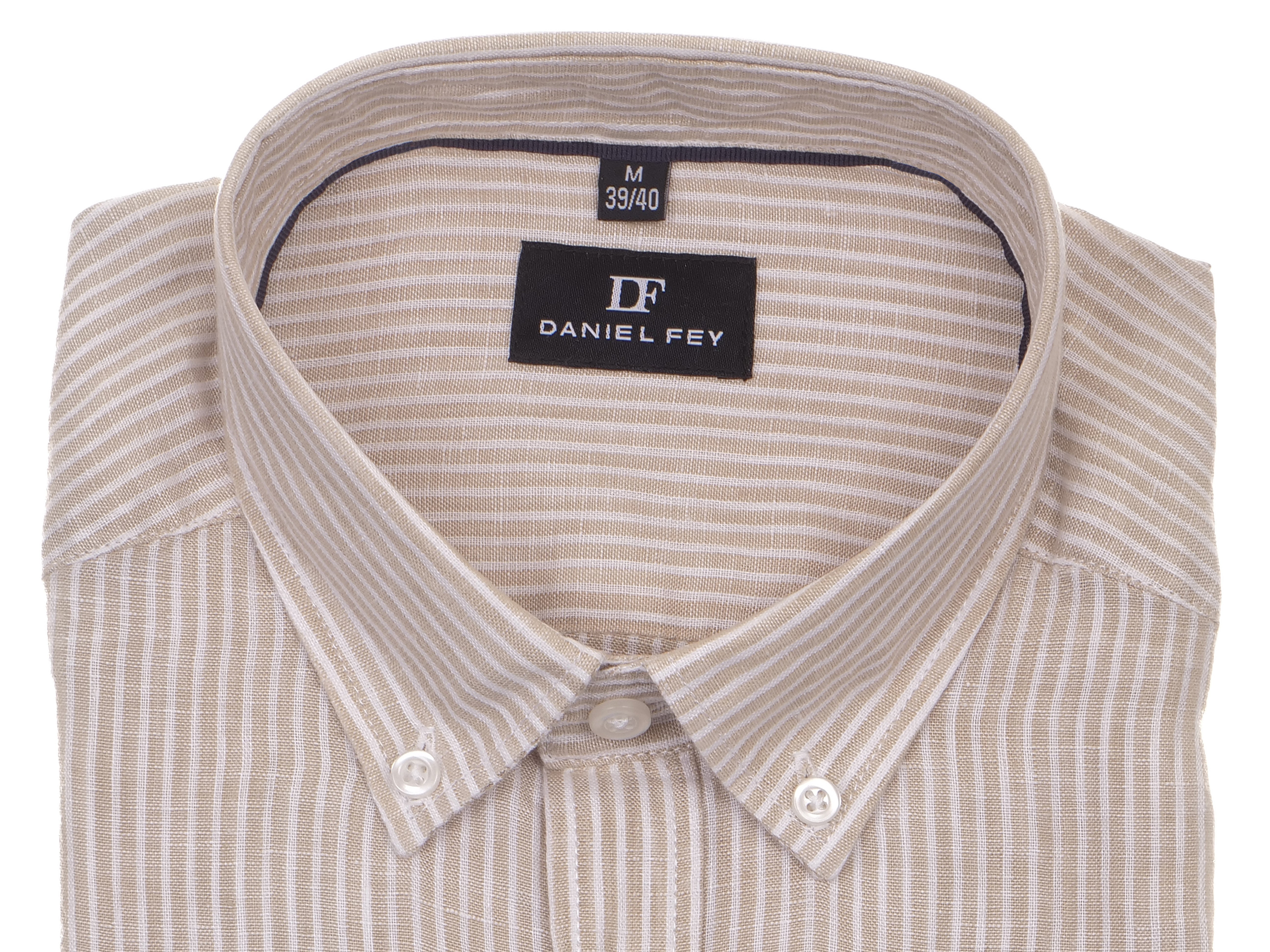 Langarmhemd modern fit aus Leinen mit Button-down Kragen und Brusttasche von Daniel Fey
