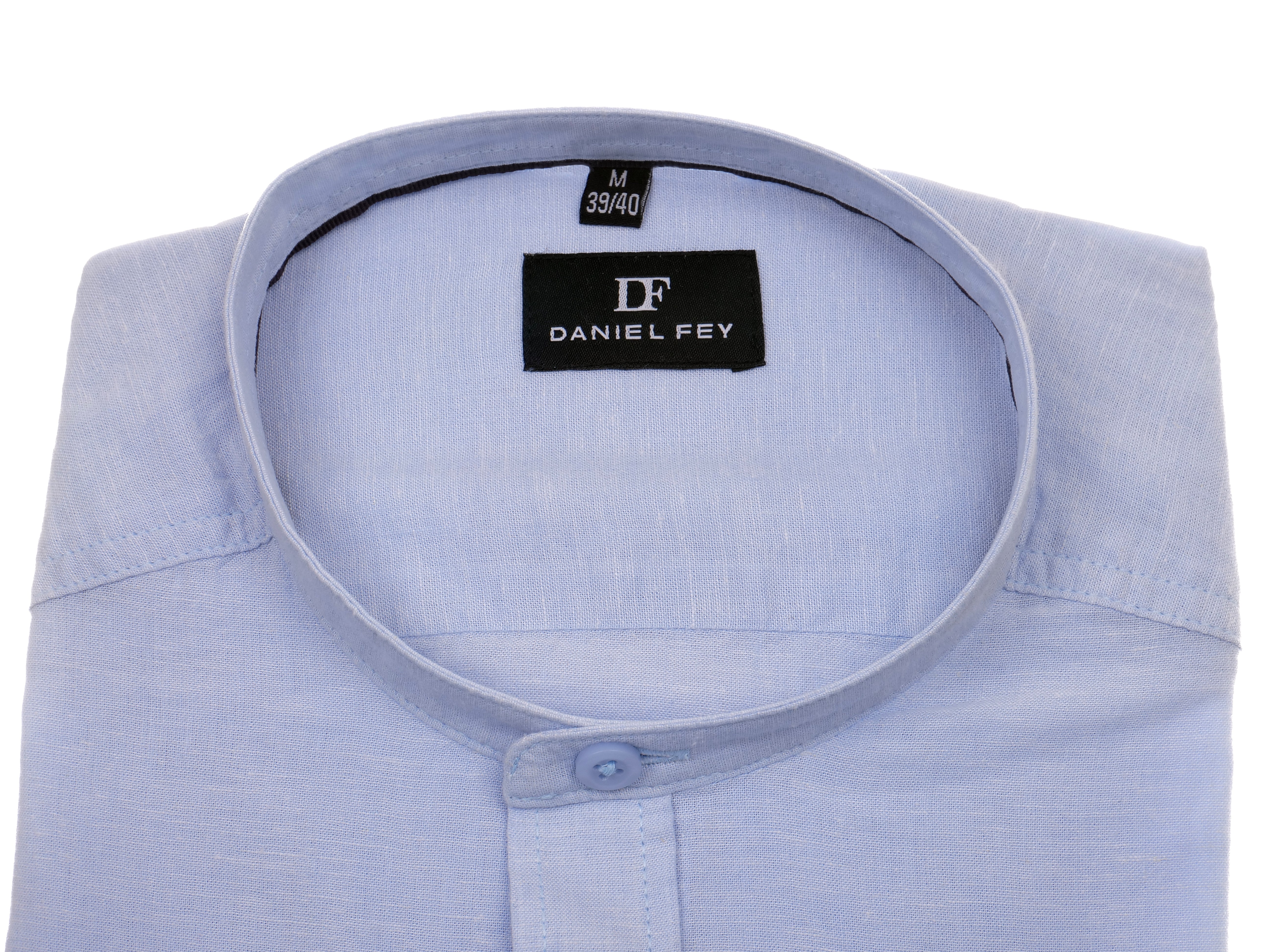 Langarmhemd modern fit aus Halbleinen mit Stehkragen von Daniel Fey