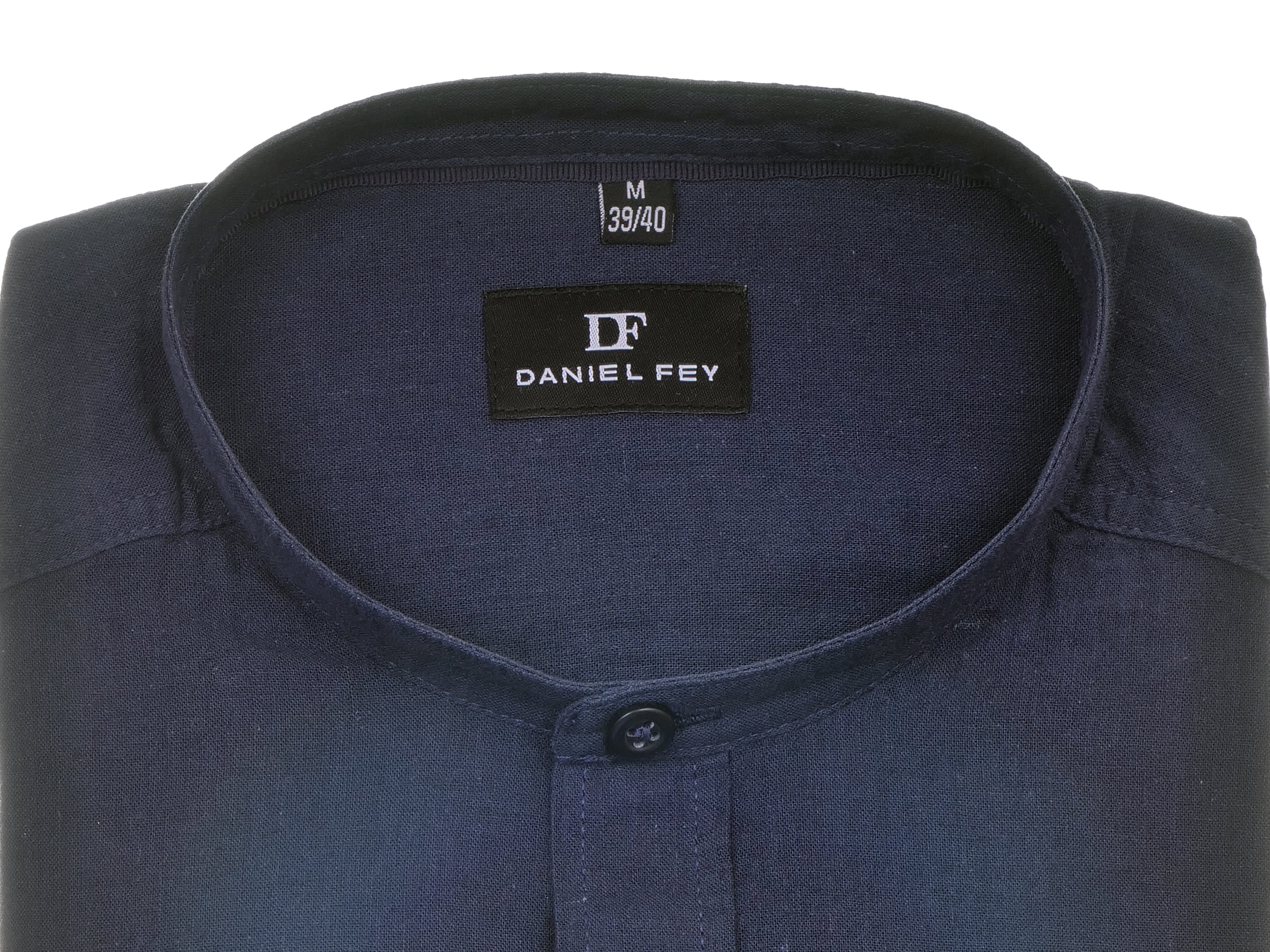 Langarmhemd modern fit aus Halbleinen mit Stehkragen von Daniel Fey