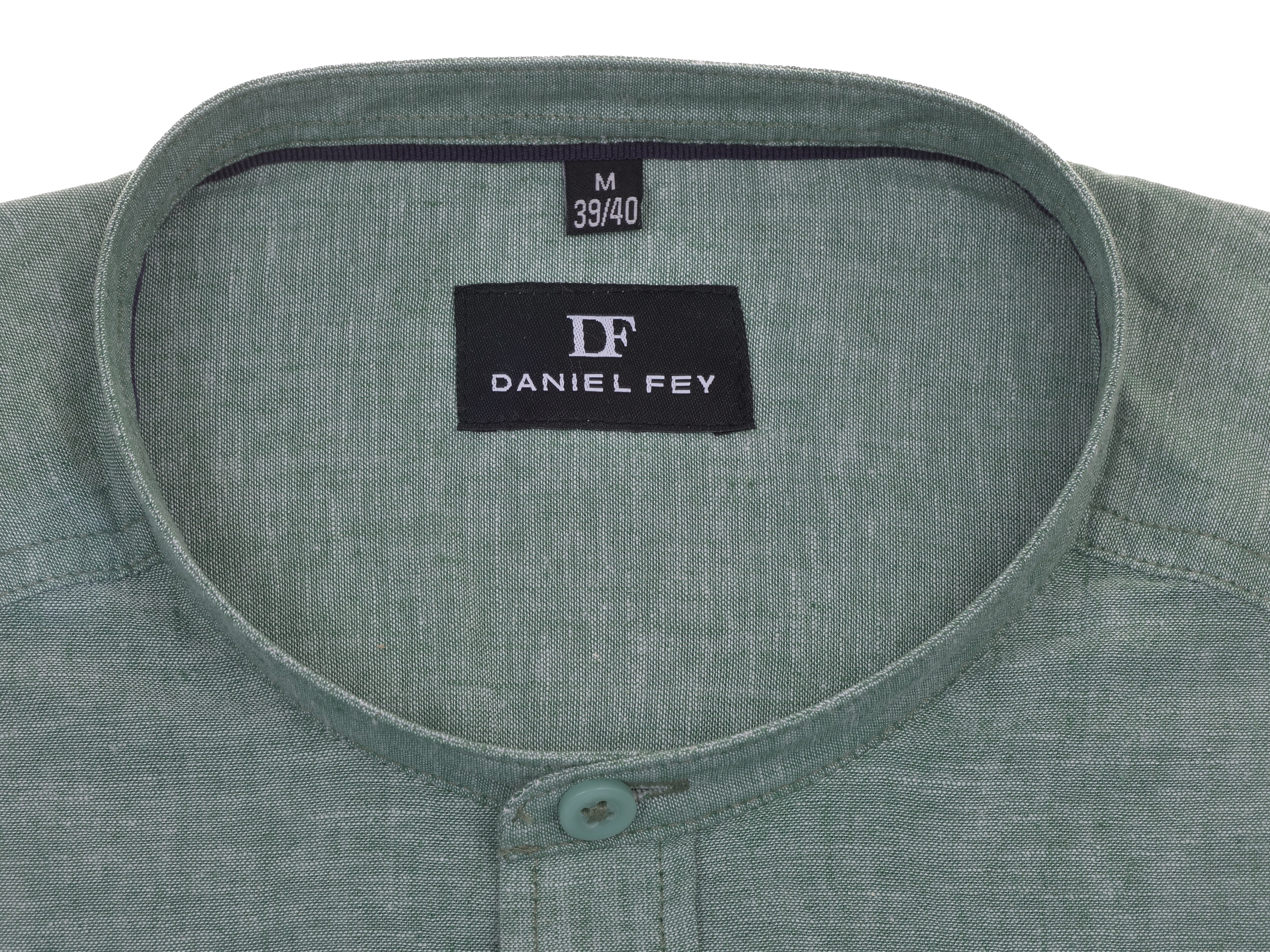 Langarmhemd modern fit aus Halbleinen mit Stehkragen von Daniel Fey