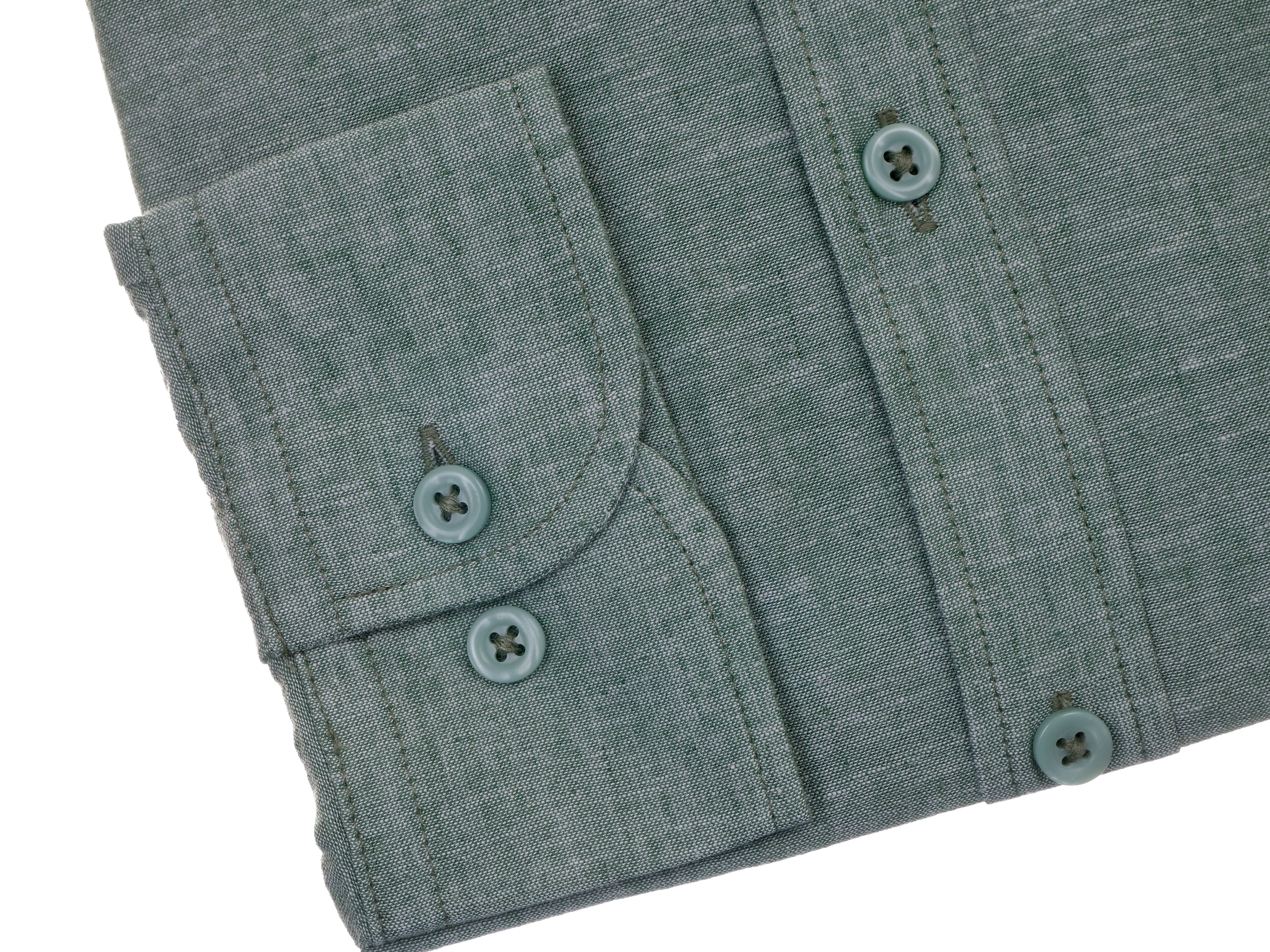 Langarmhemd modern fit aus Halbleinen mit Stehkragen von Daniel Fey