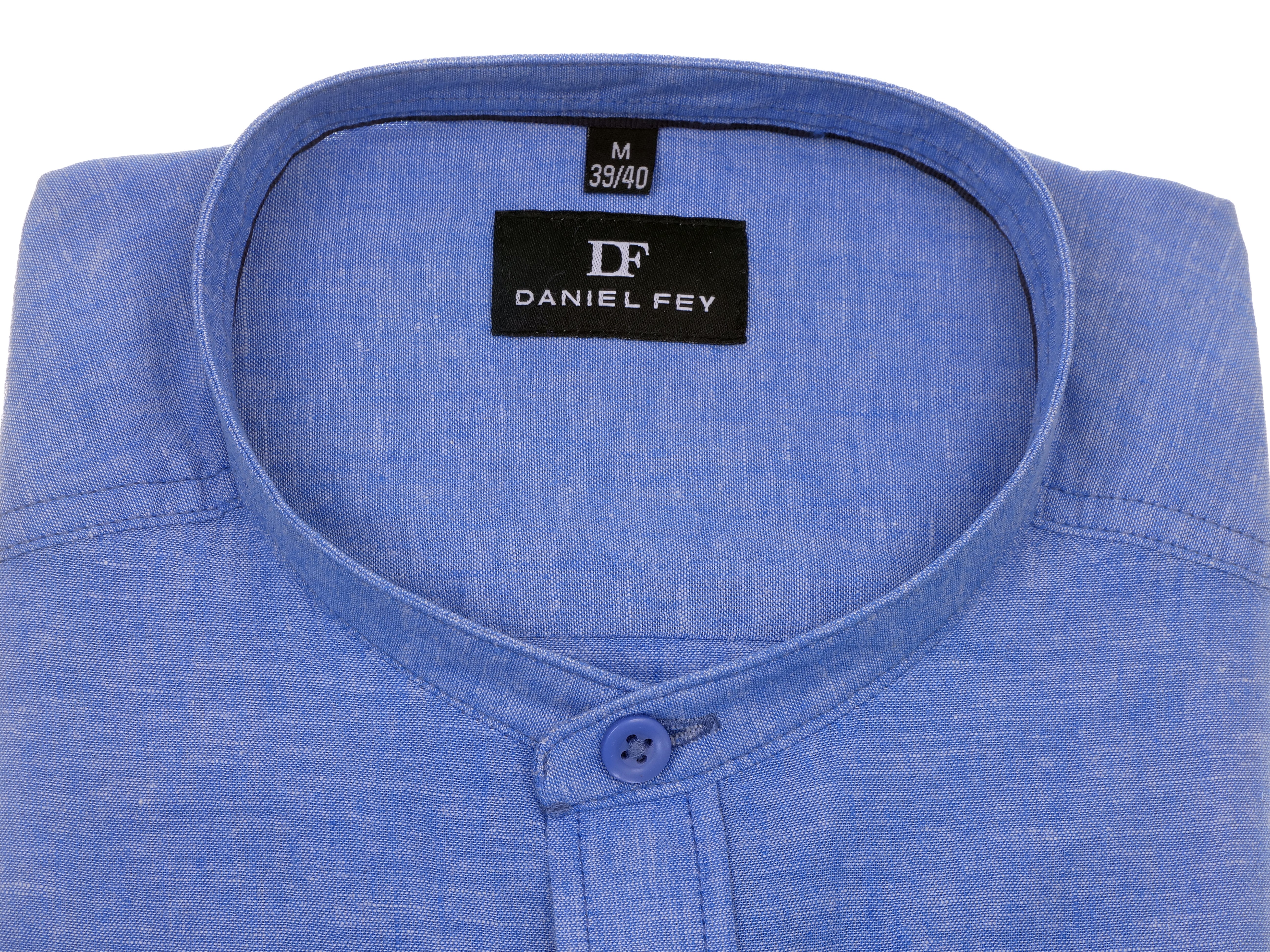 Langarmhemd modern fit aus Halbleinen mit Stehkragen von Daniel Fey