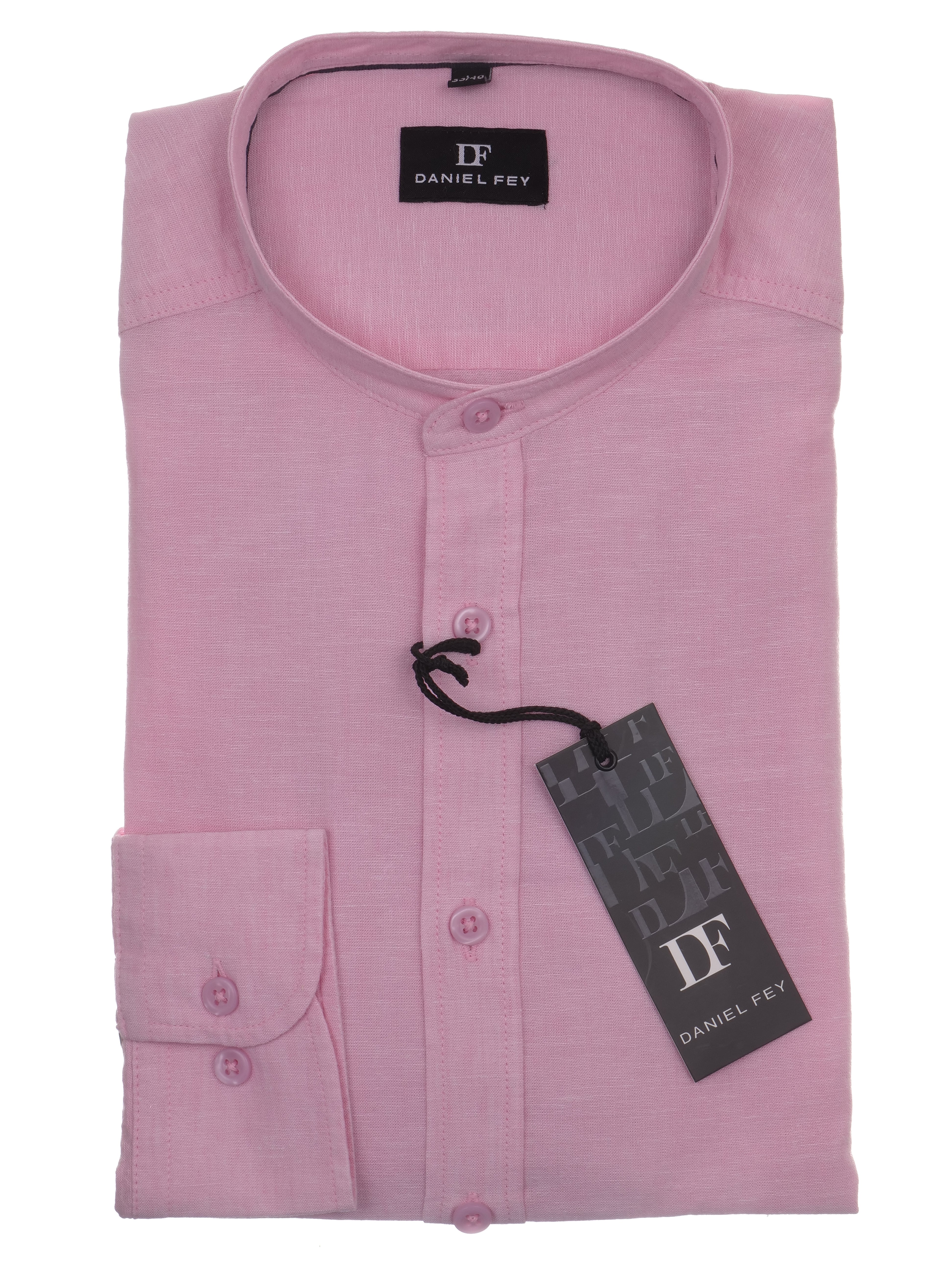 Langarmhemd modern fit aus Halbleinen mit Stehkragen von Daniel Fey