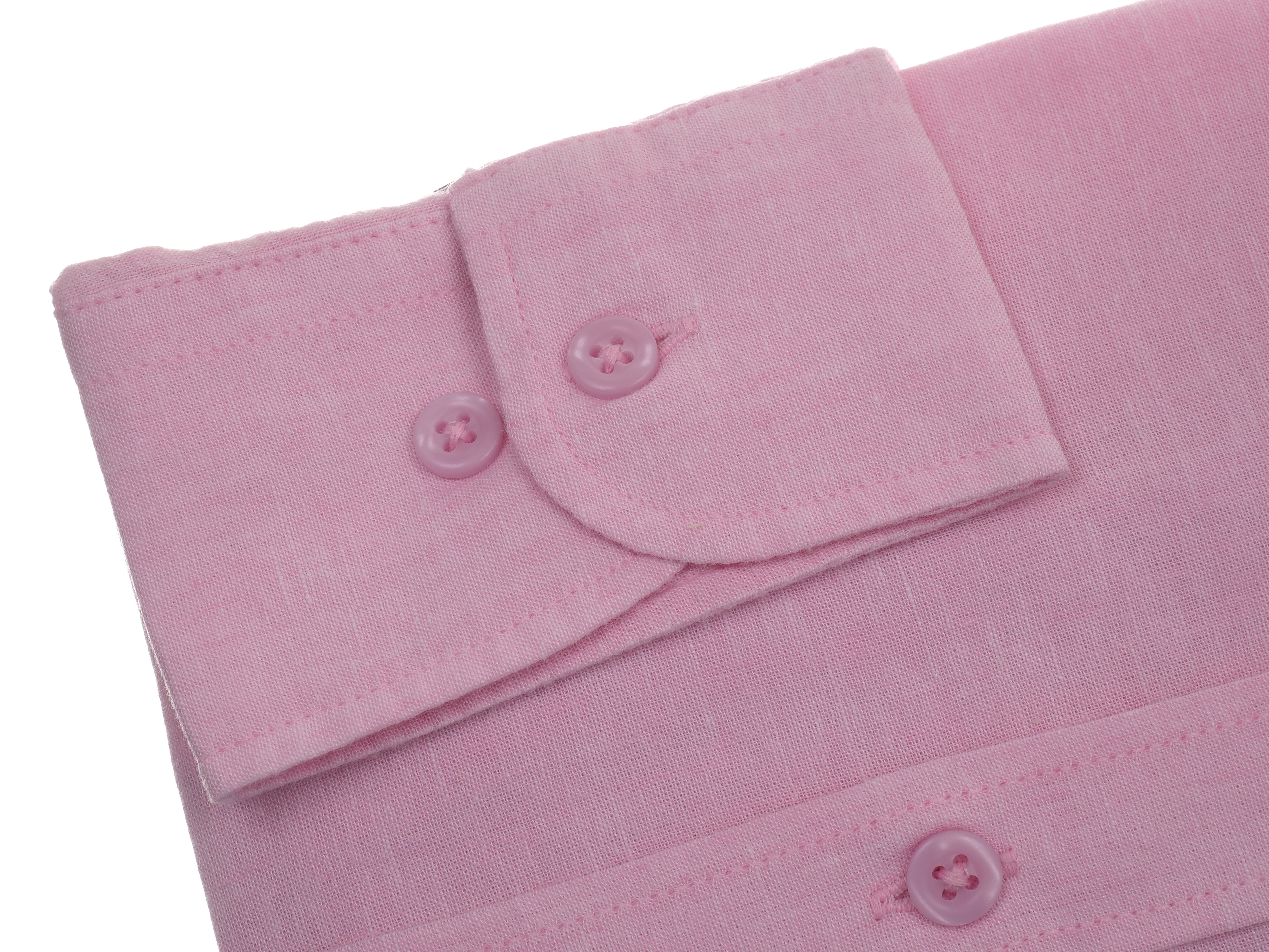 Manschette von Langarmhemd rosa modern fit aus Halbleinen mit Stehkragen von Daniel Fey