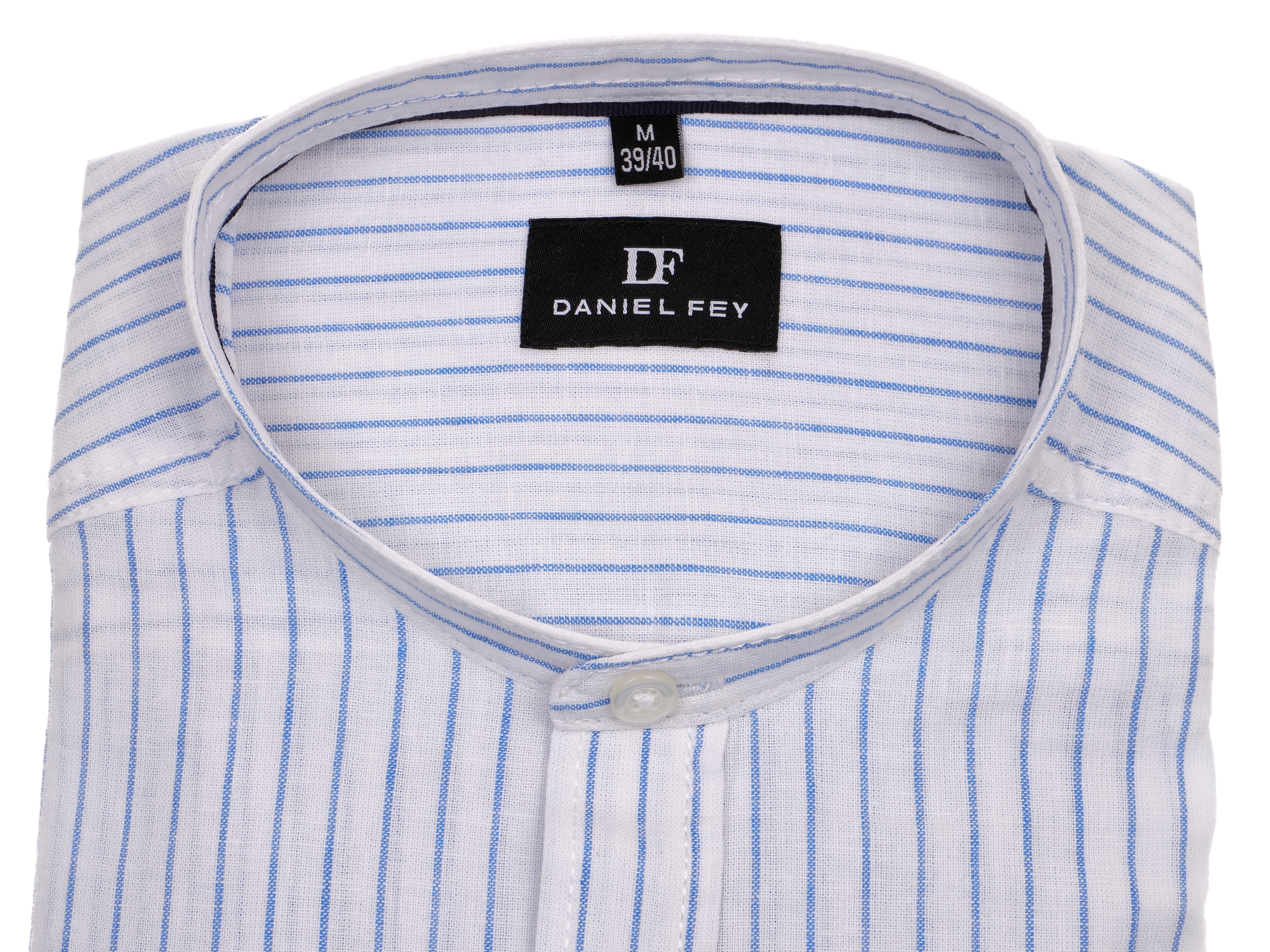 Langarmhemd modern fit aus Halbleinen mit Stehkragen von Daniel Fey