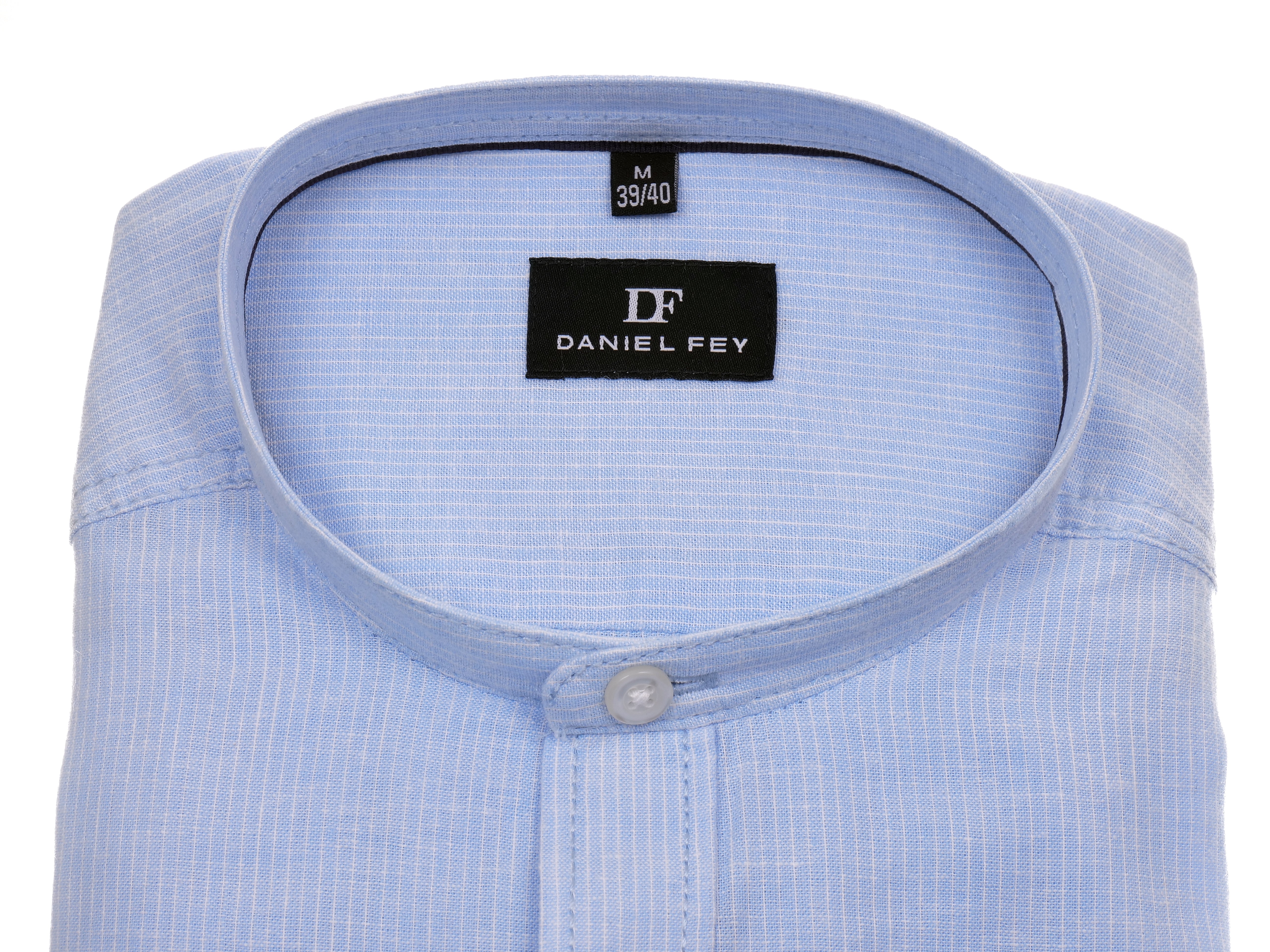 Langarmhemd modern fit aus Halbleinen mit Stehkragen von Daniel Fey