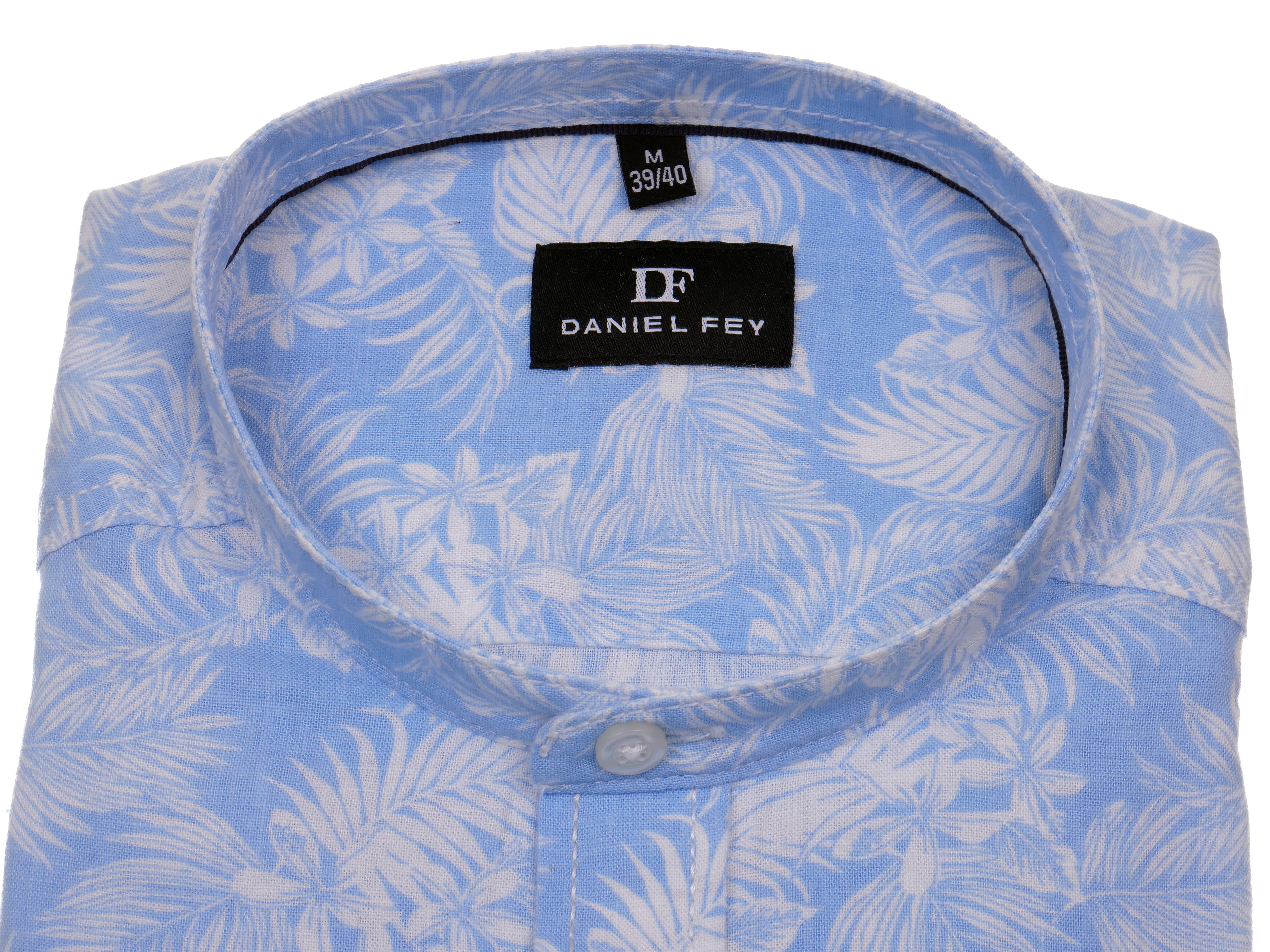 Langarmhemd modern fit aus Halbleinen mit Stehkragen von Daniel Fey