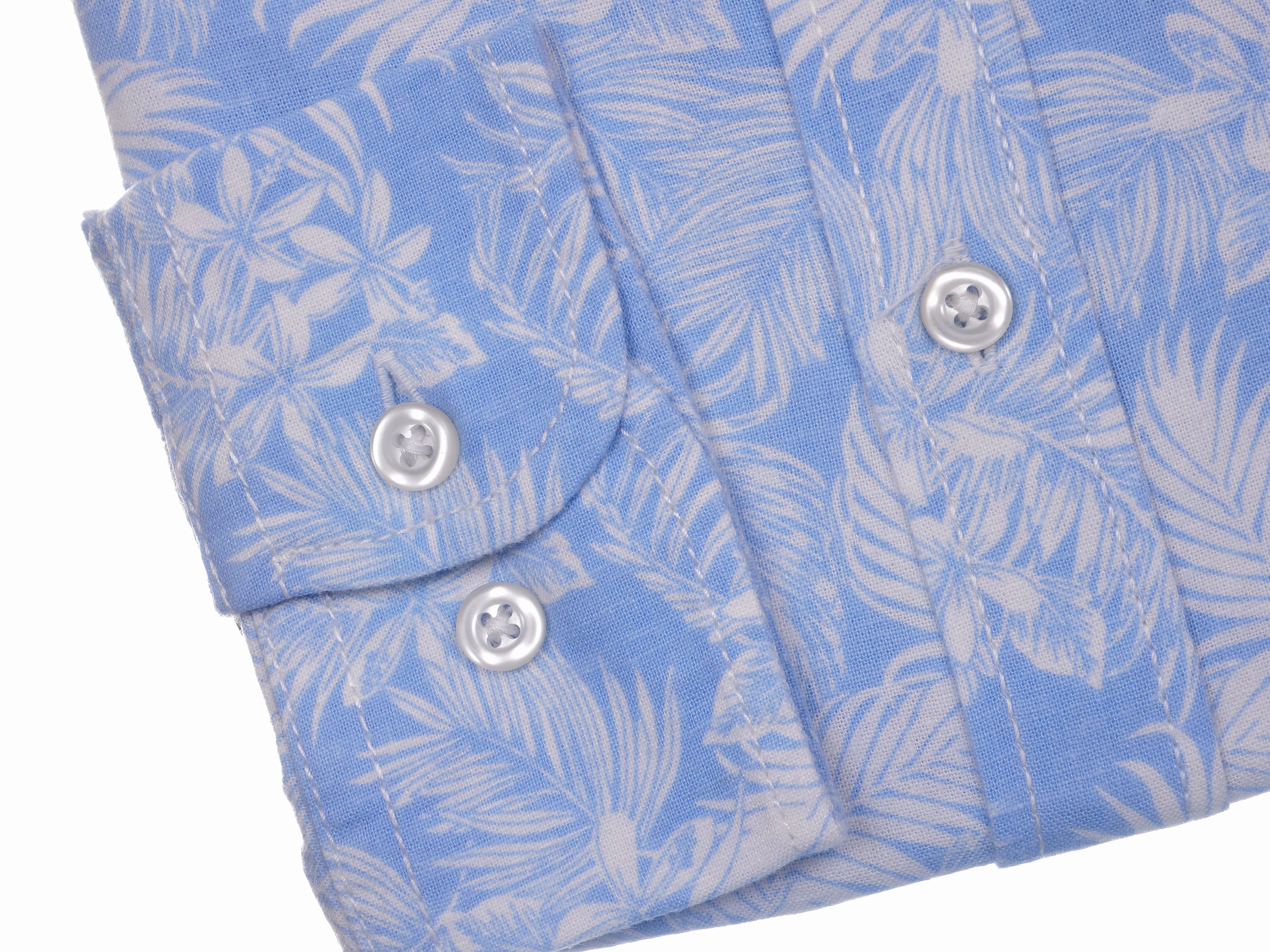 Langarmhemd modern fit aus Halbleinen mit Stehkragen von Daniel Fey