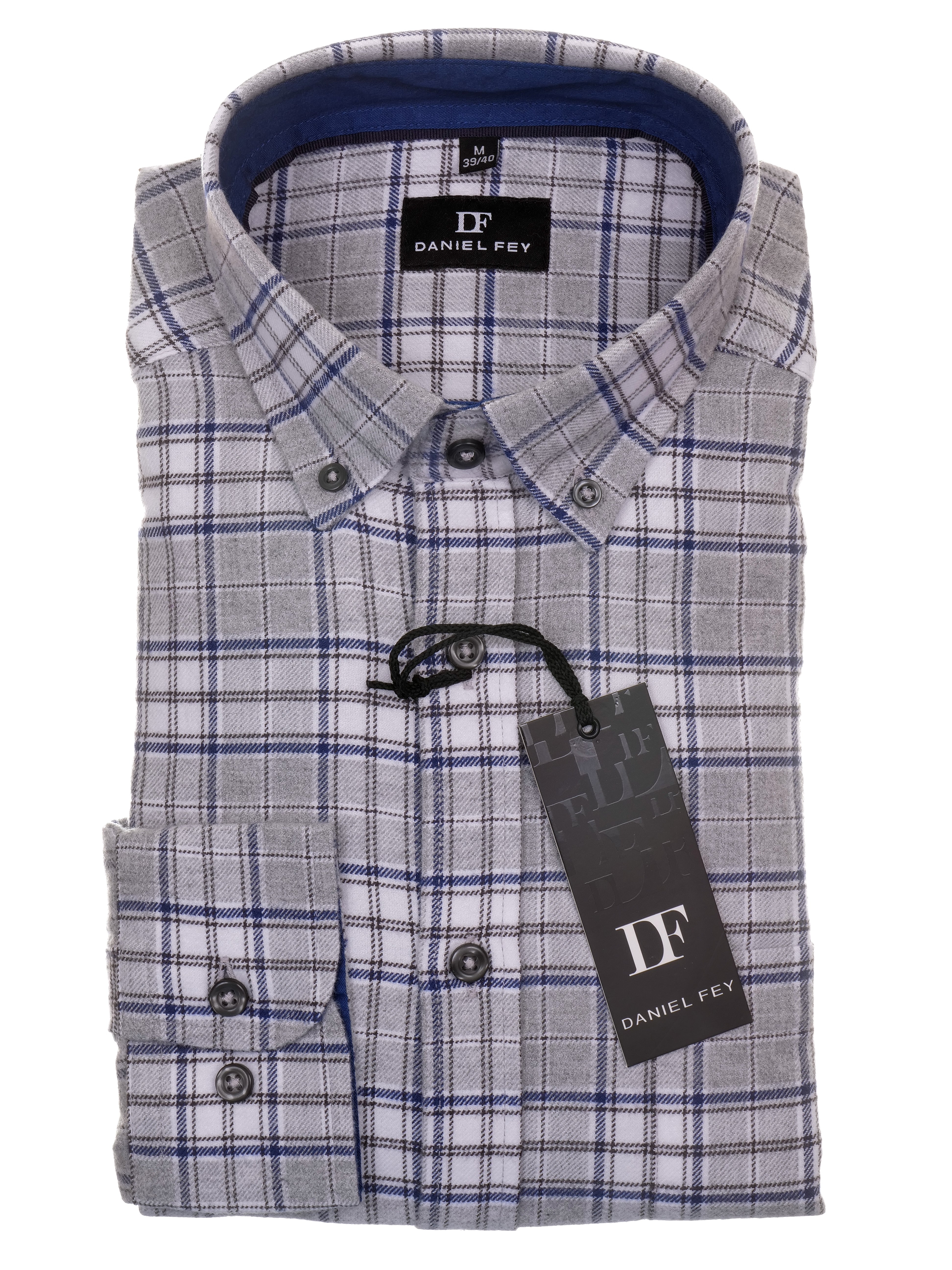 Langarmhemd modern fit aus Flanell mit Button-down-Kragen und Brusttasche von Daniel Fey