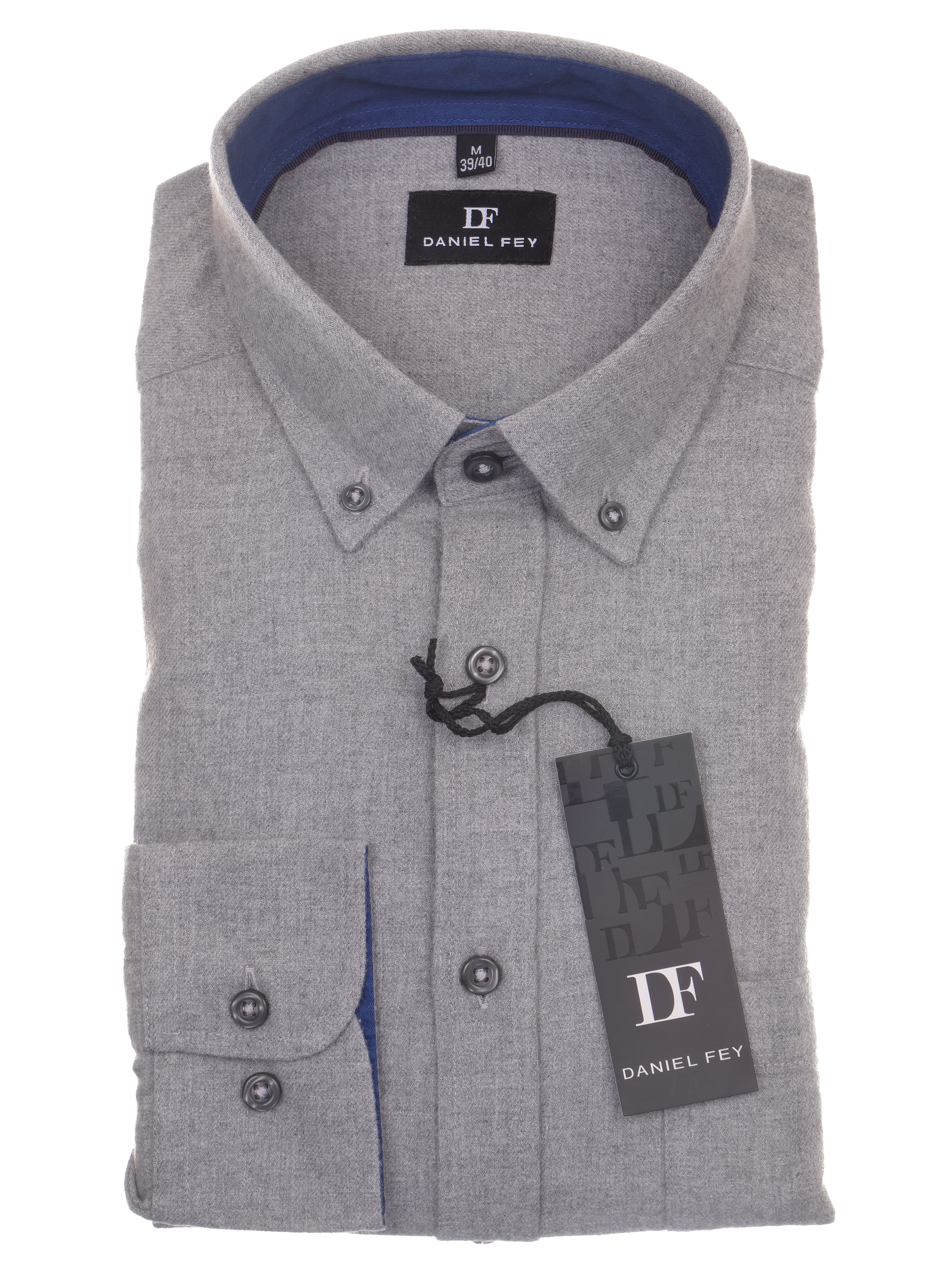 Langarmhemd modern fit aus Flanell mit Button-down-Kragen und Brusttasche von Daniel Fey