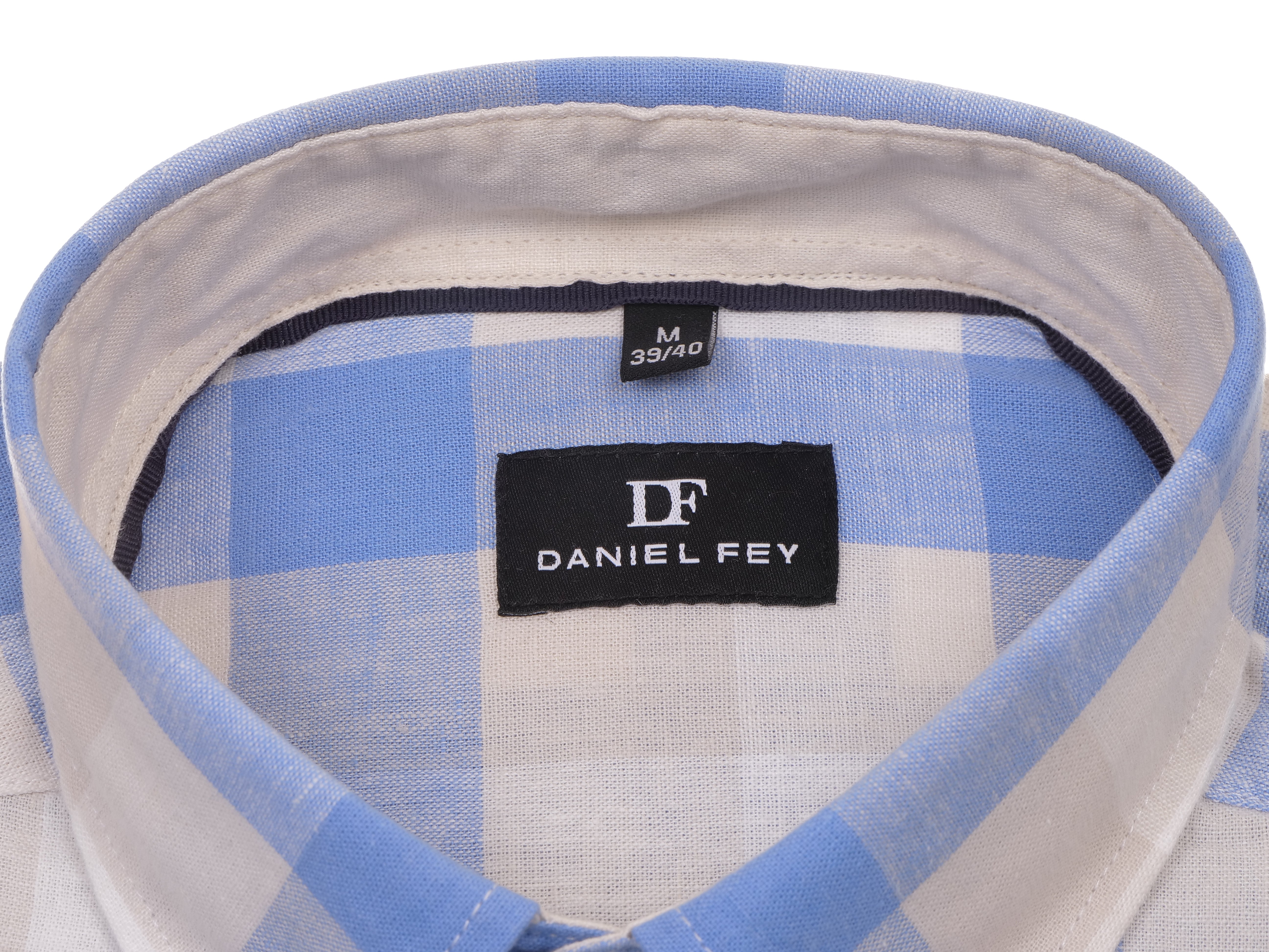 Langarmhemd modern fit aus Halbleinen mit Button-down-Kragen und Brusttasche von Daniel Fey