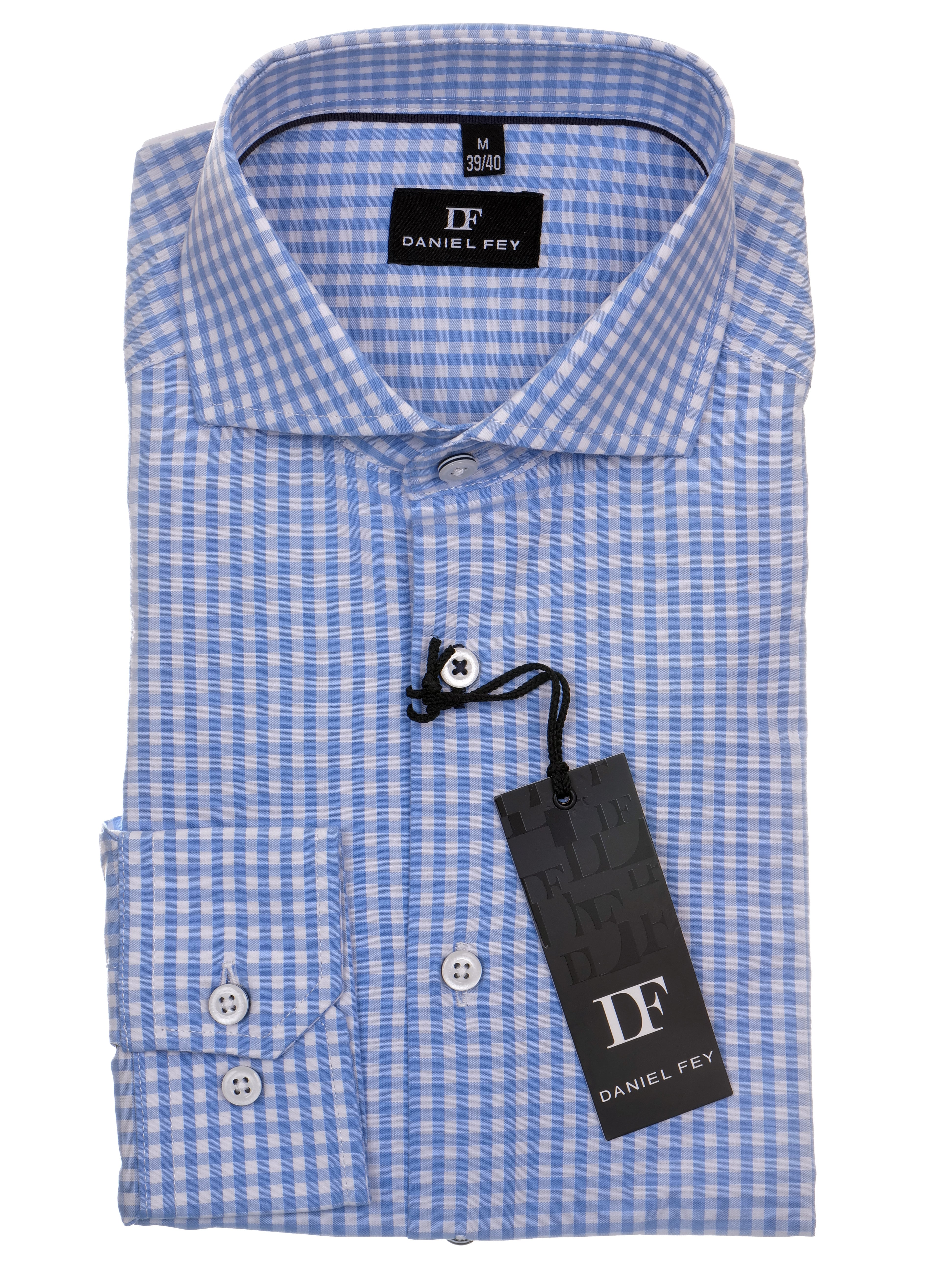 Langarmhemd modern fit aus Baumwolle mit Haifisch-Kragen von Daniel Fey