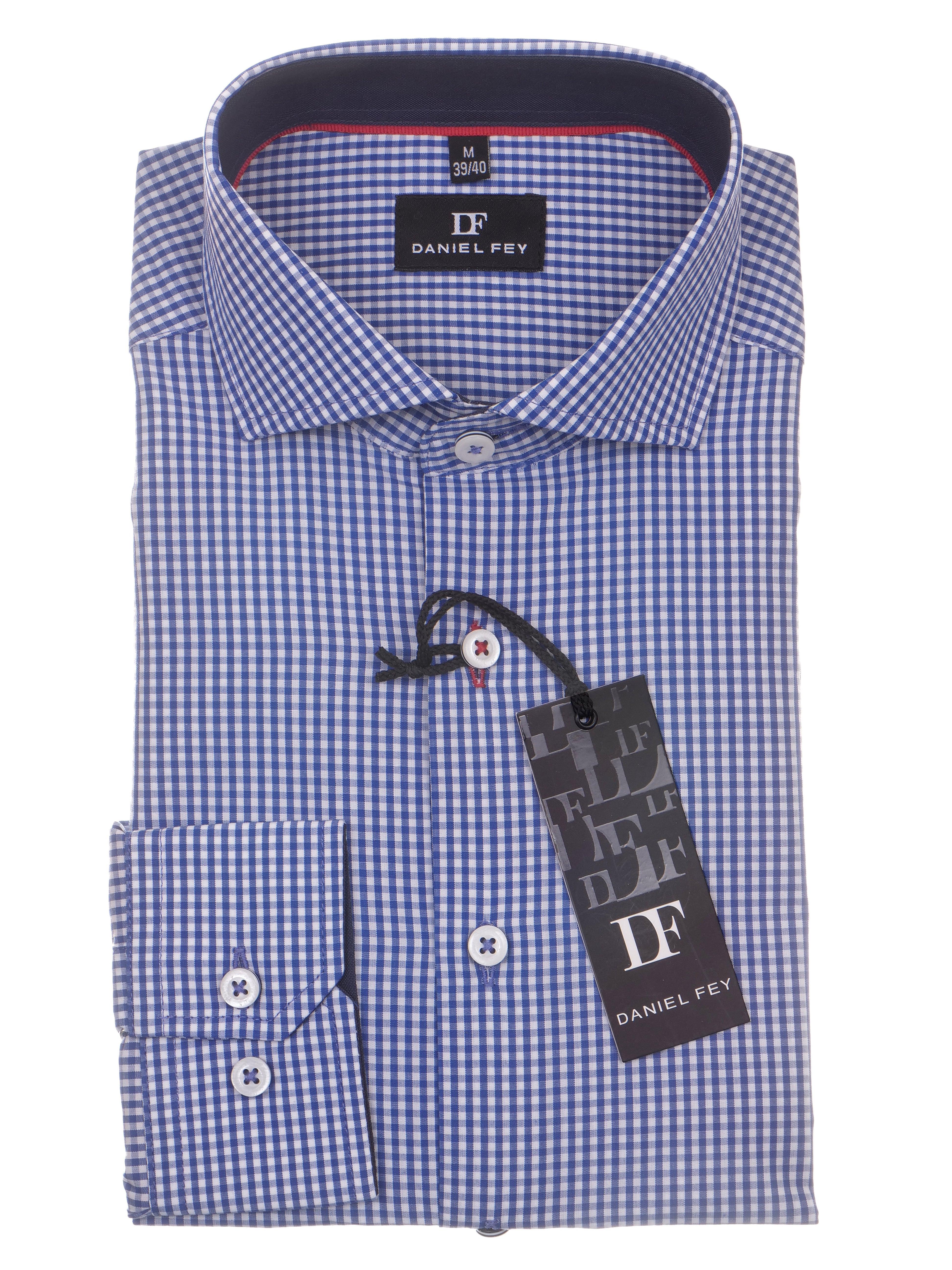 Langarmhemd modern fit aus Baumwolle mit Haifisch-Kragen von Daniel Fey