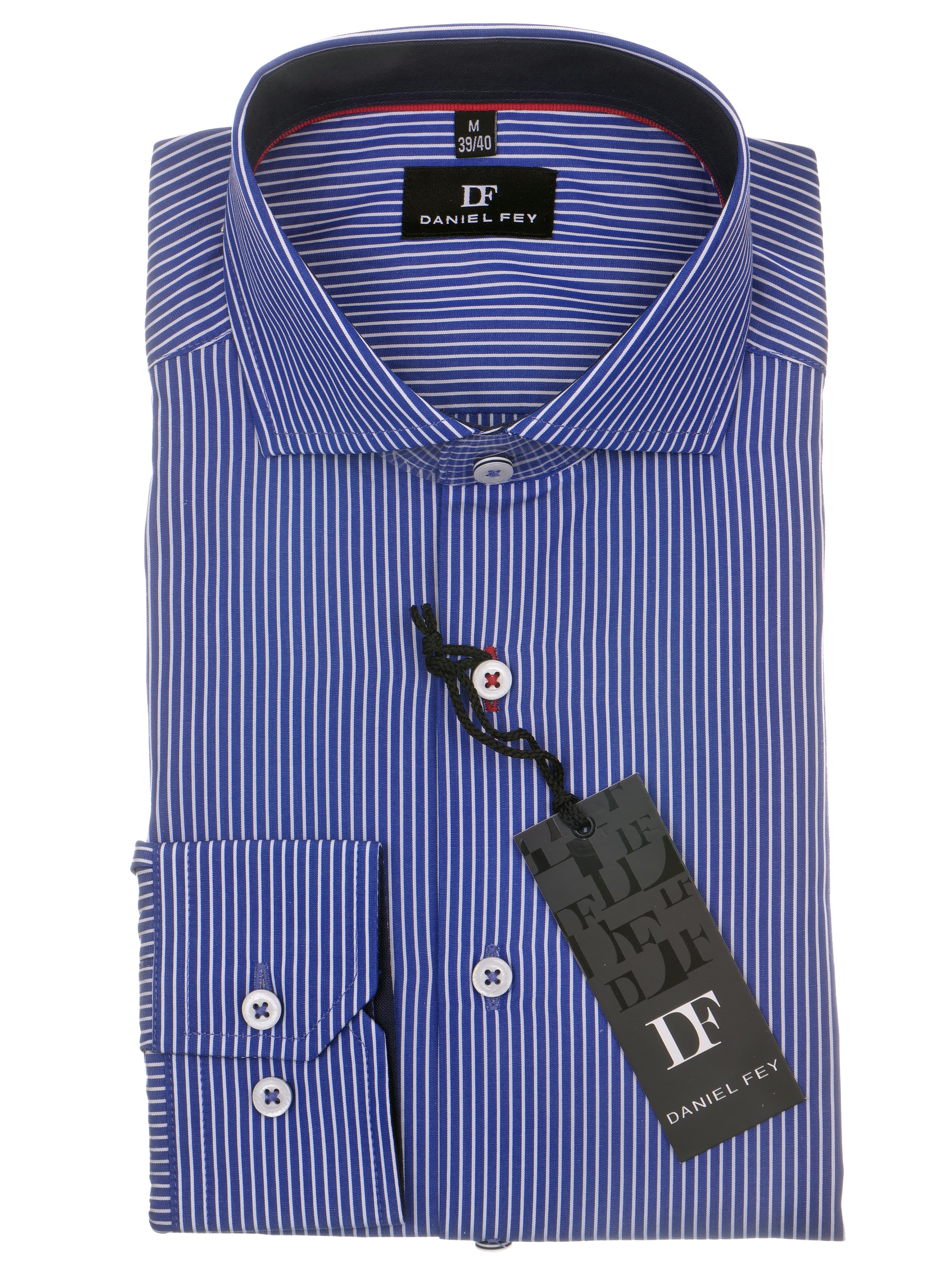 Langarmhemd modern fit aus Baumwolle mit Haifisch-Kragen von Daniel Fey