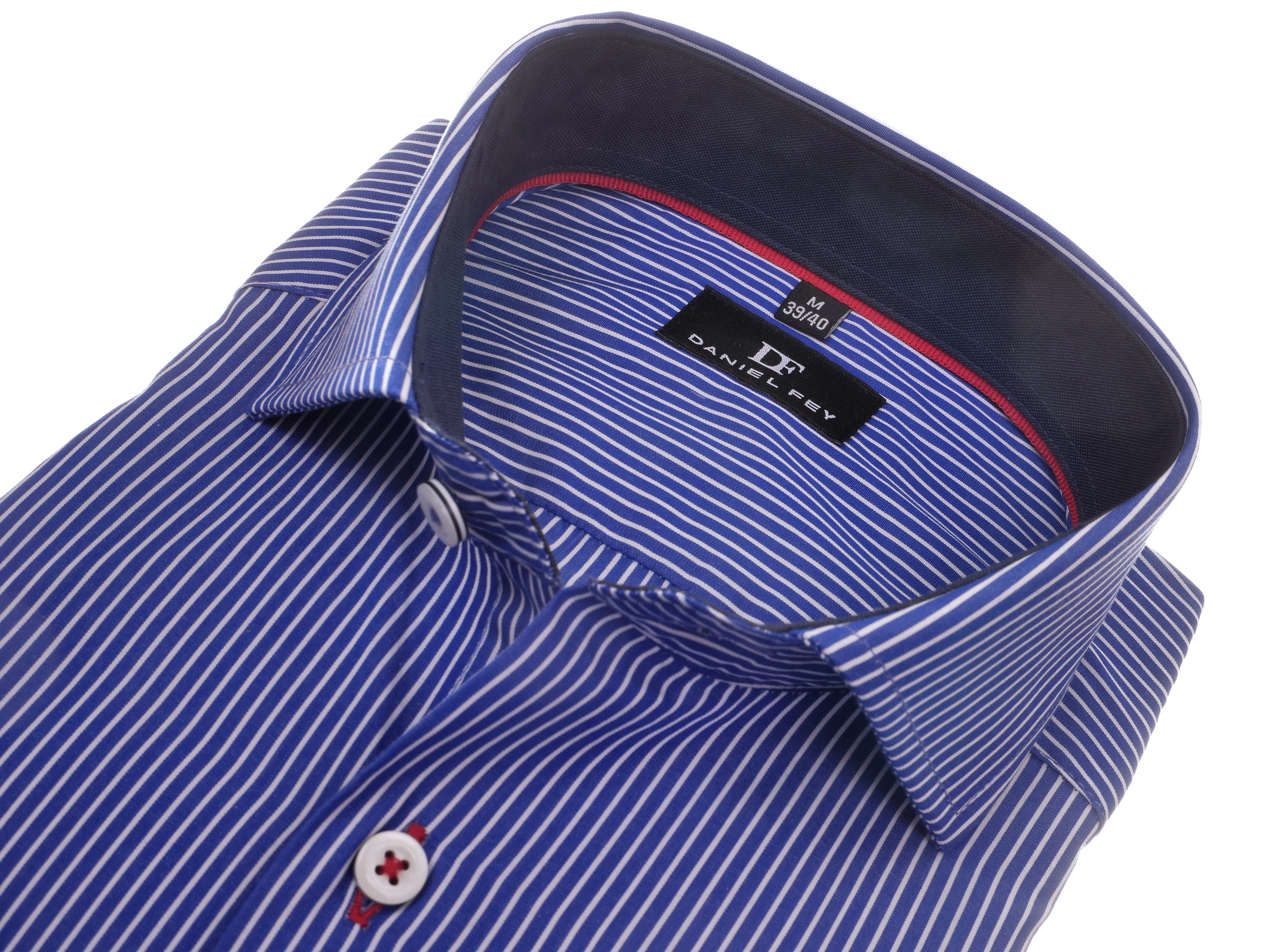 Langarmhemd modern fit aus Baumwolle mit Haifisch-Kragen von Daniel Fey