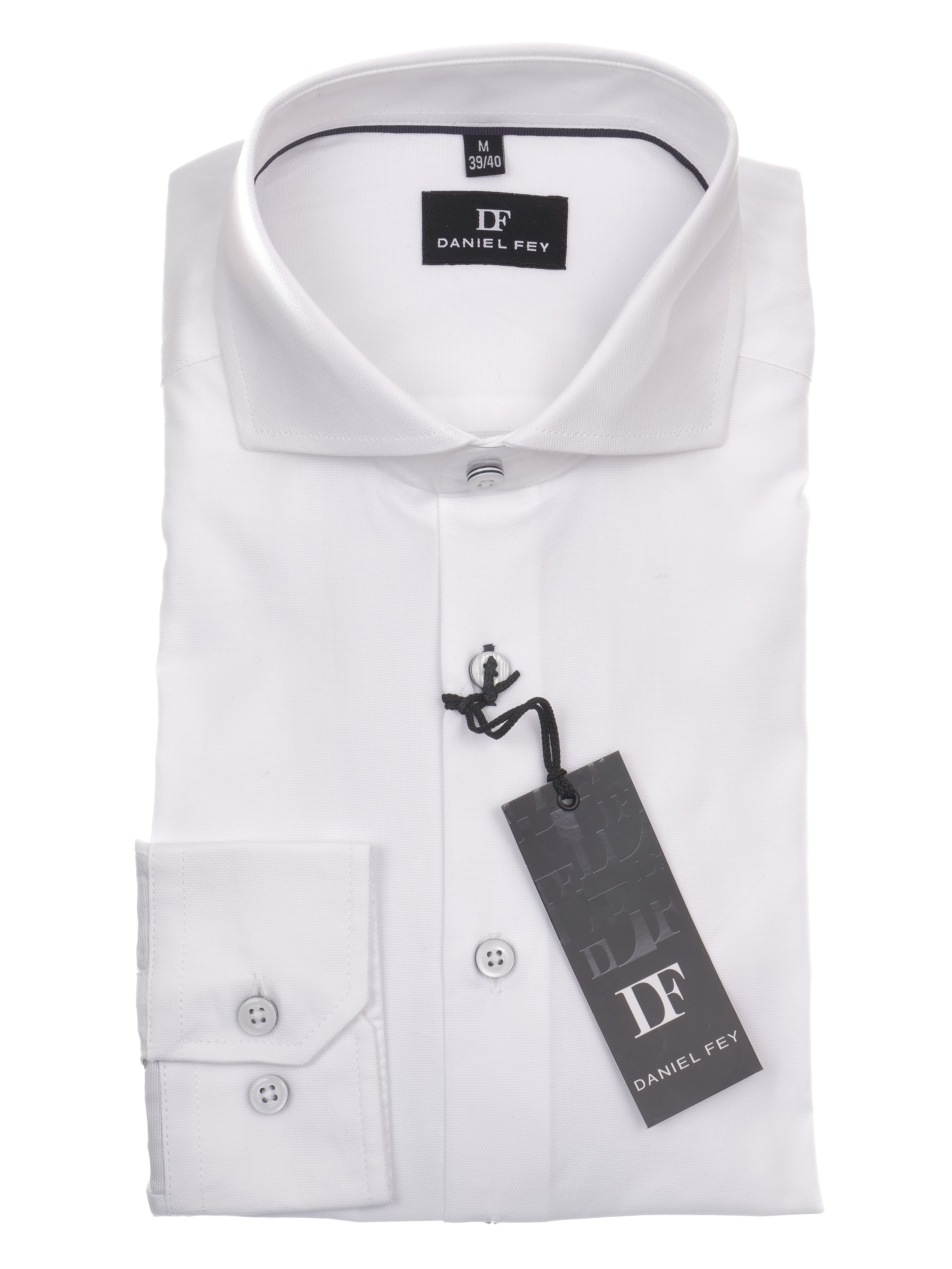 Langarmhemd modern fit aus Baumwolle mit Haifisch-Kragen von Daniel Fey