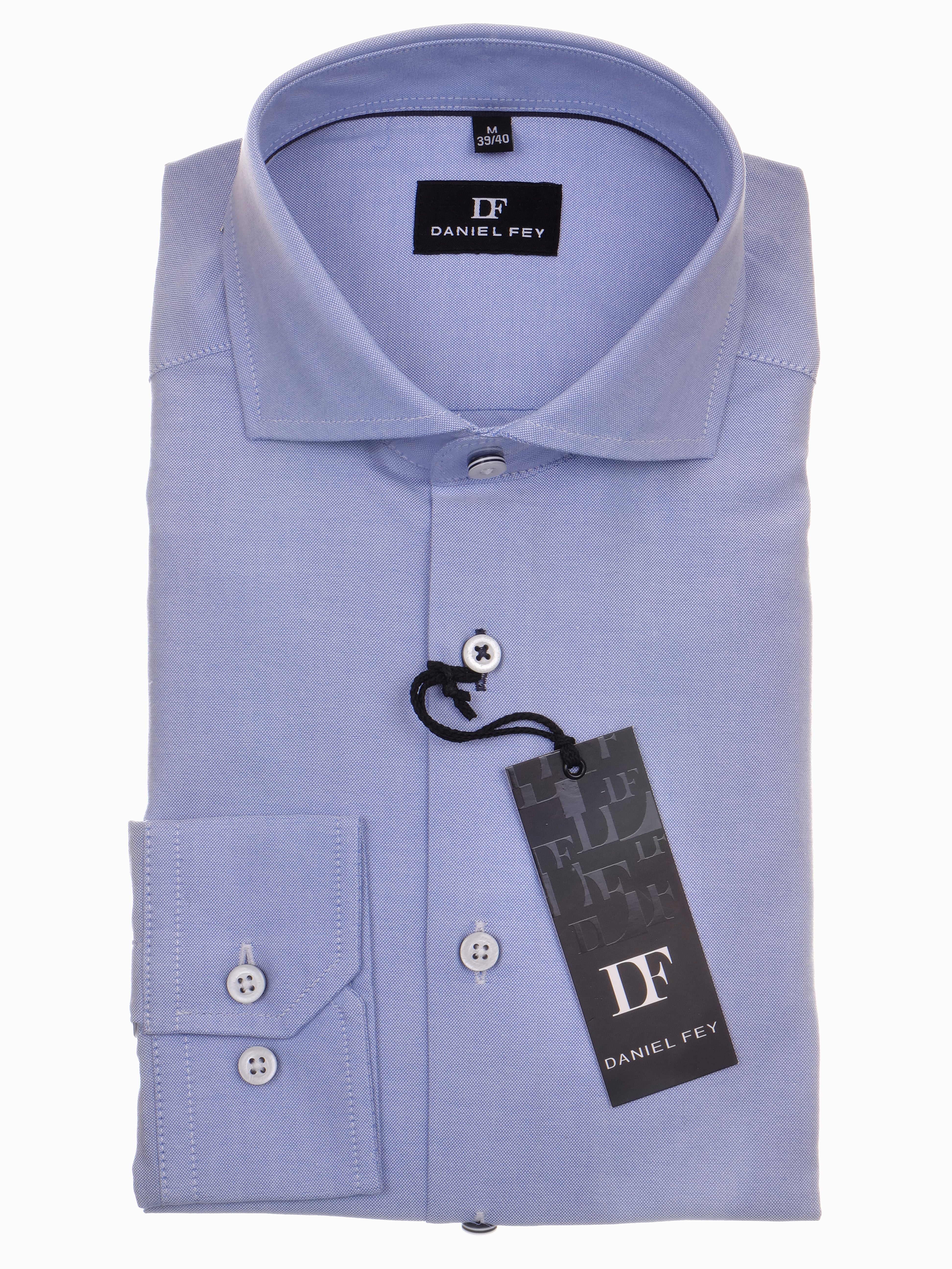 Langarmhemd modern fit aus Baumwolle mit Haifisch-Kragen von Daniel Fey