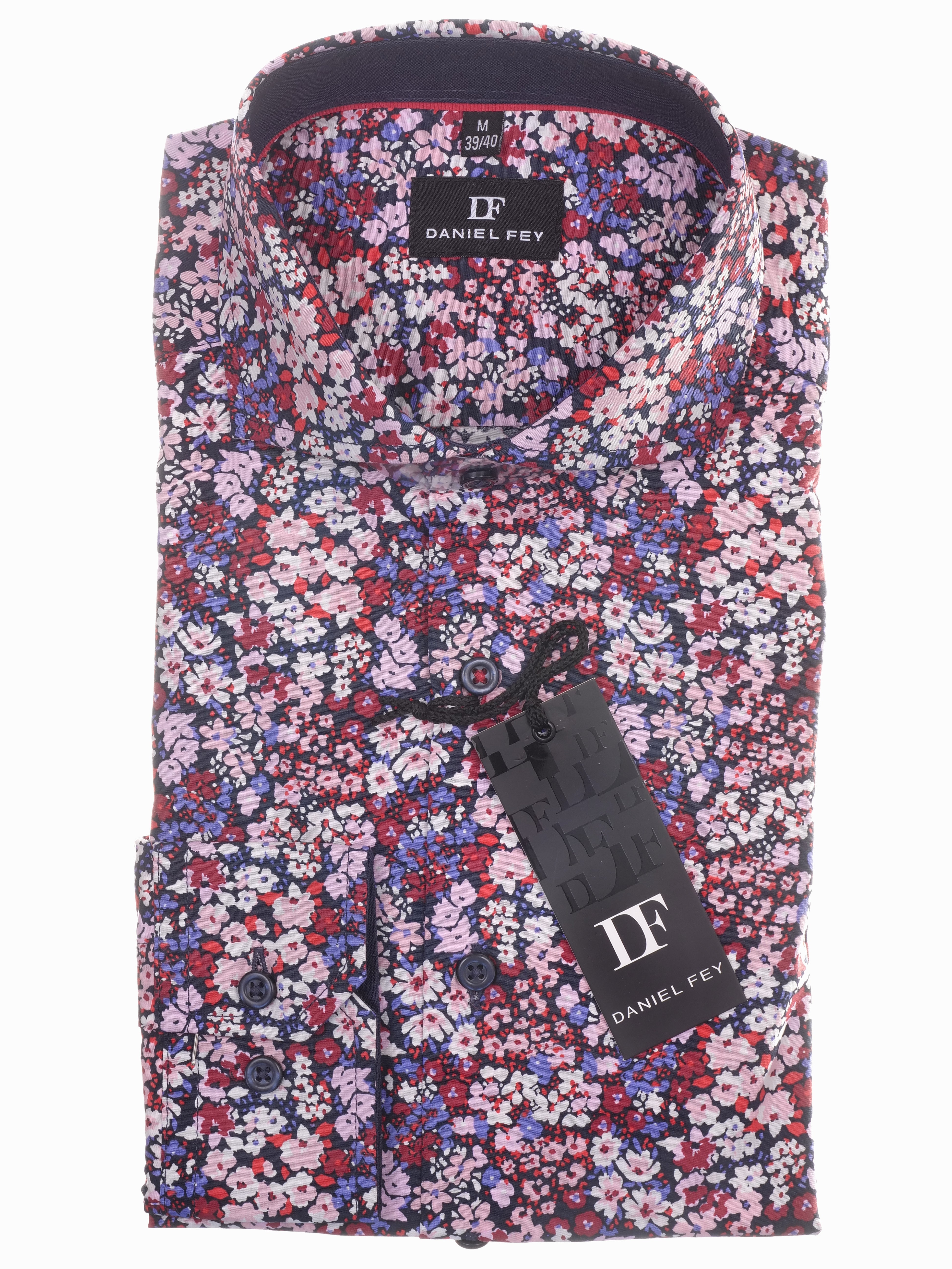 Langarmhemd modern fit aus Baumwolle mit Haifisch-Kragen von Daniel Fey