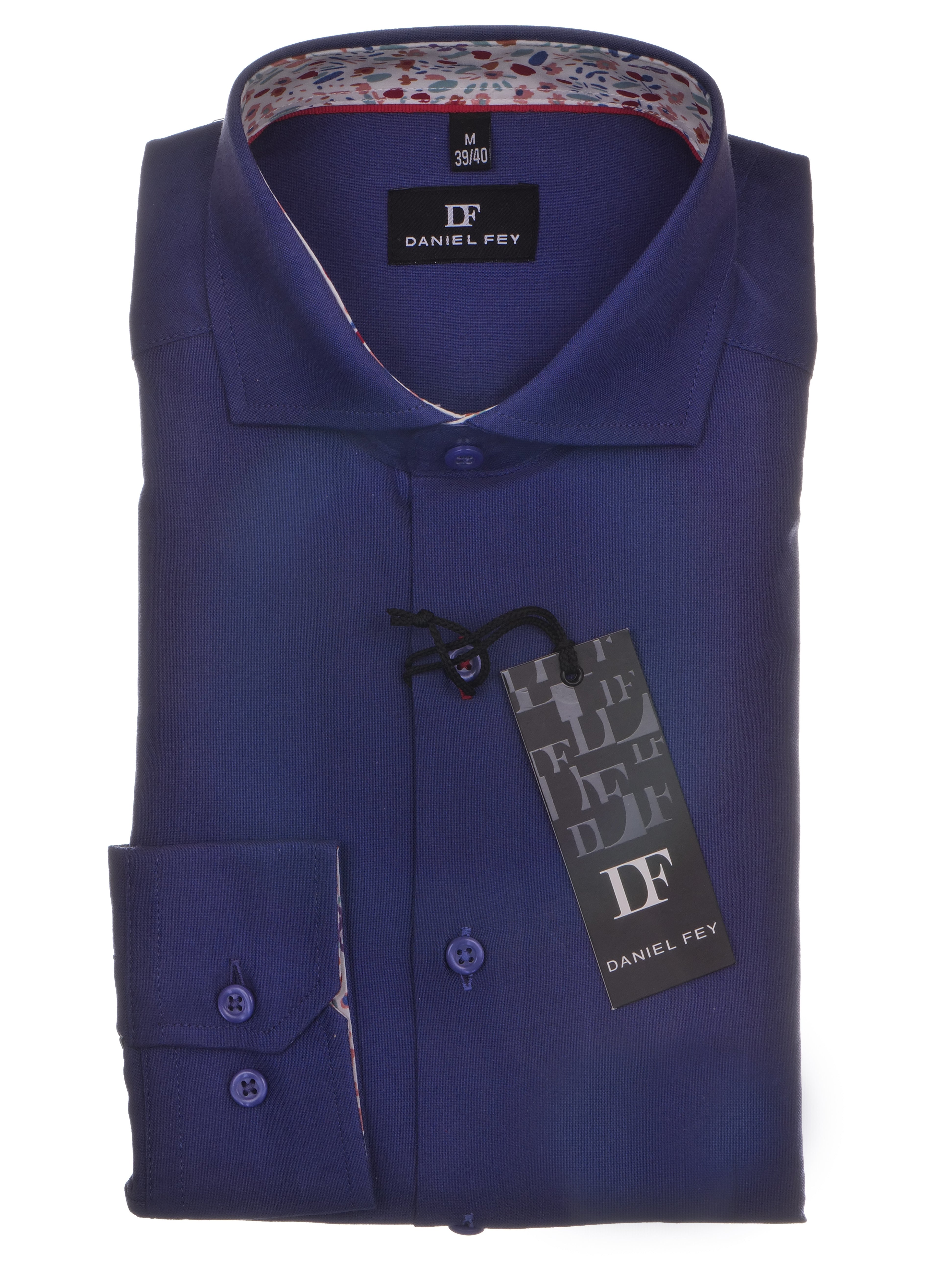 Langarmhemd modern fit aus Baumwolle mit Haifisch-Kragen von Daniel Fey