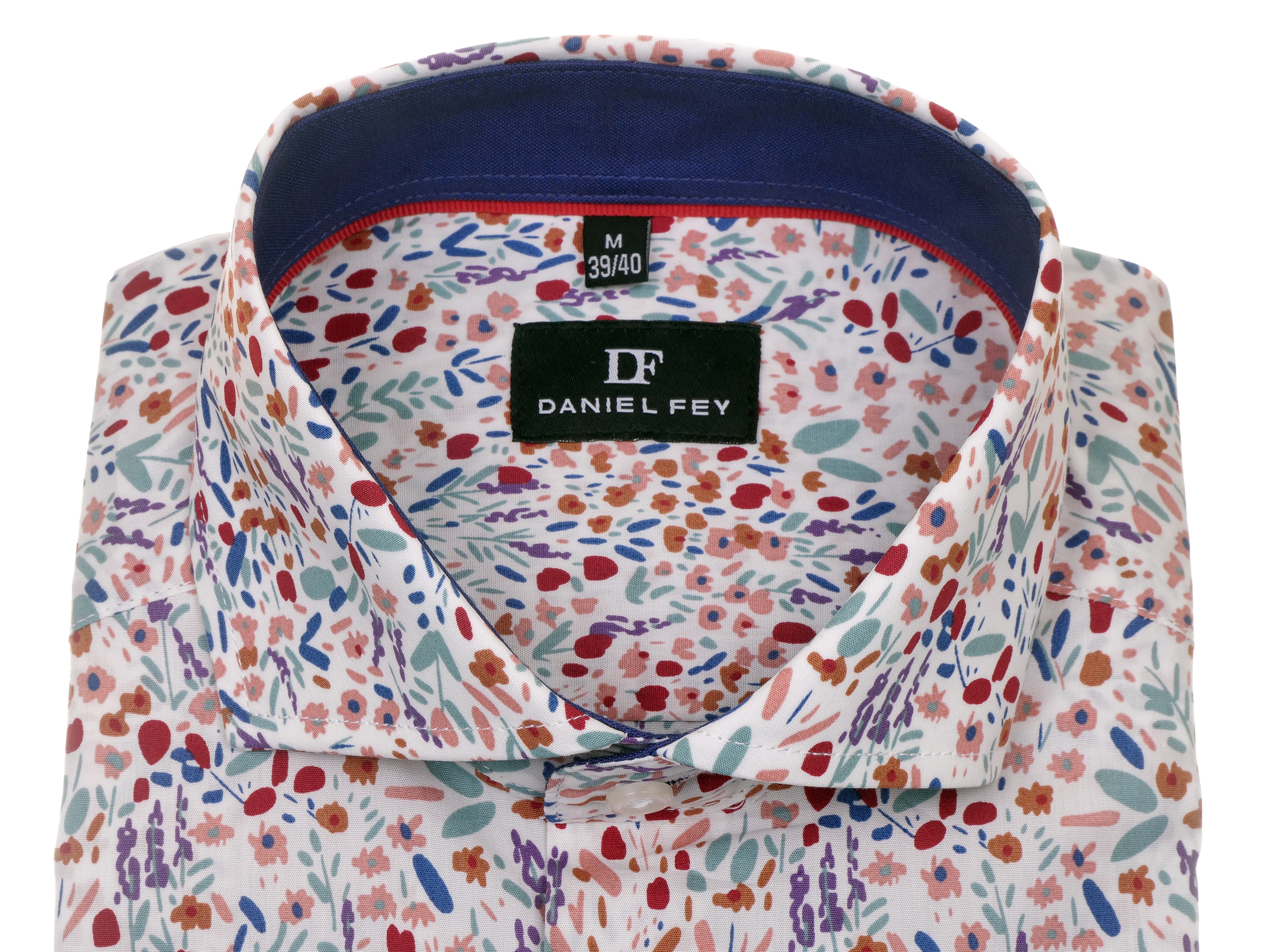 Langarmhemd modern fit aus Baumwolle mit Haifisch-Kragen von Daniel Fey