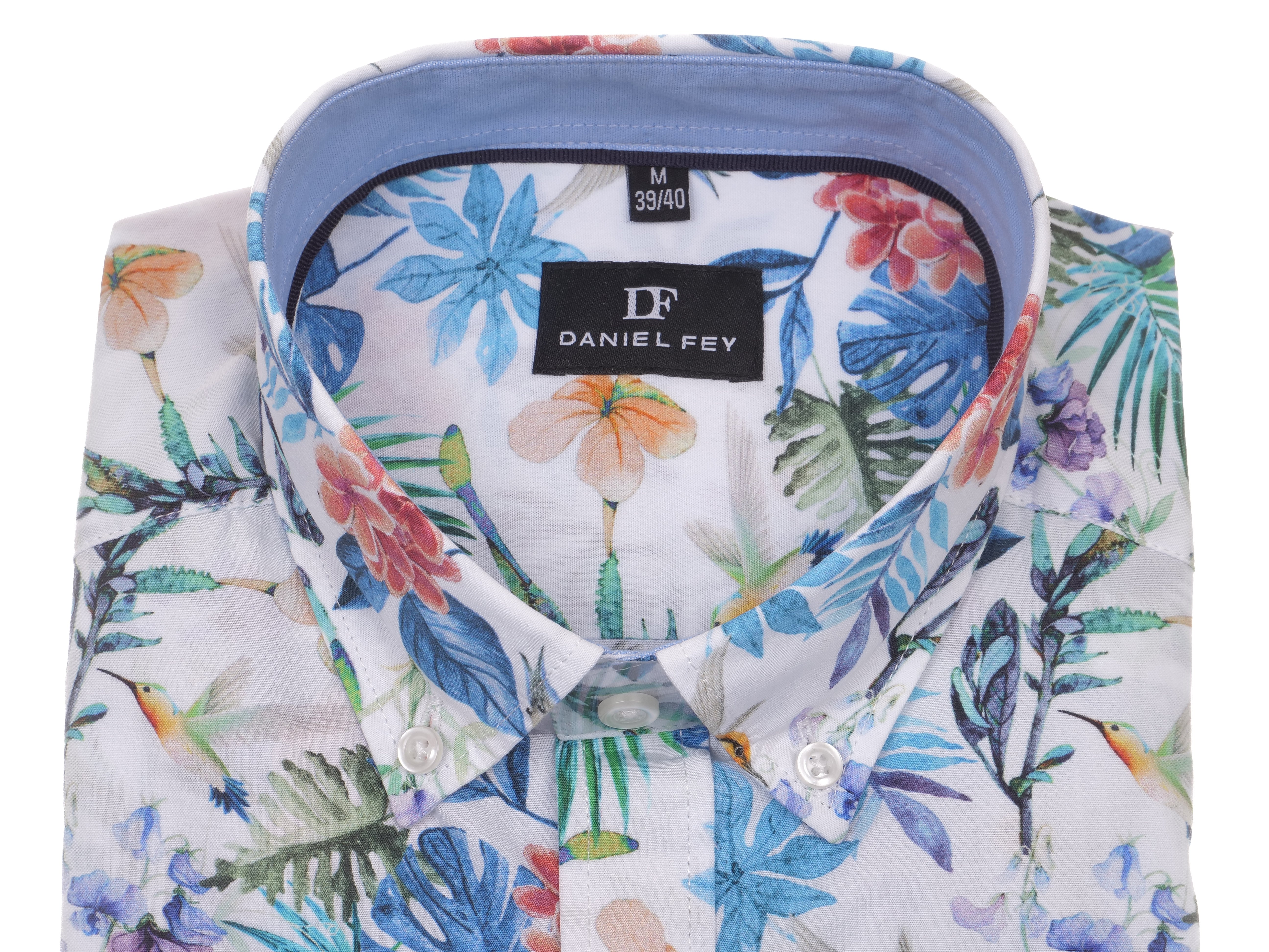 Langarmhemd modern fit aus Baumwolle mit Button-down-Kragen und Brusttasche von Daniel Fey