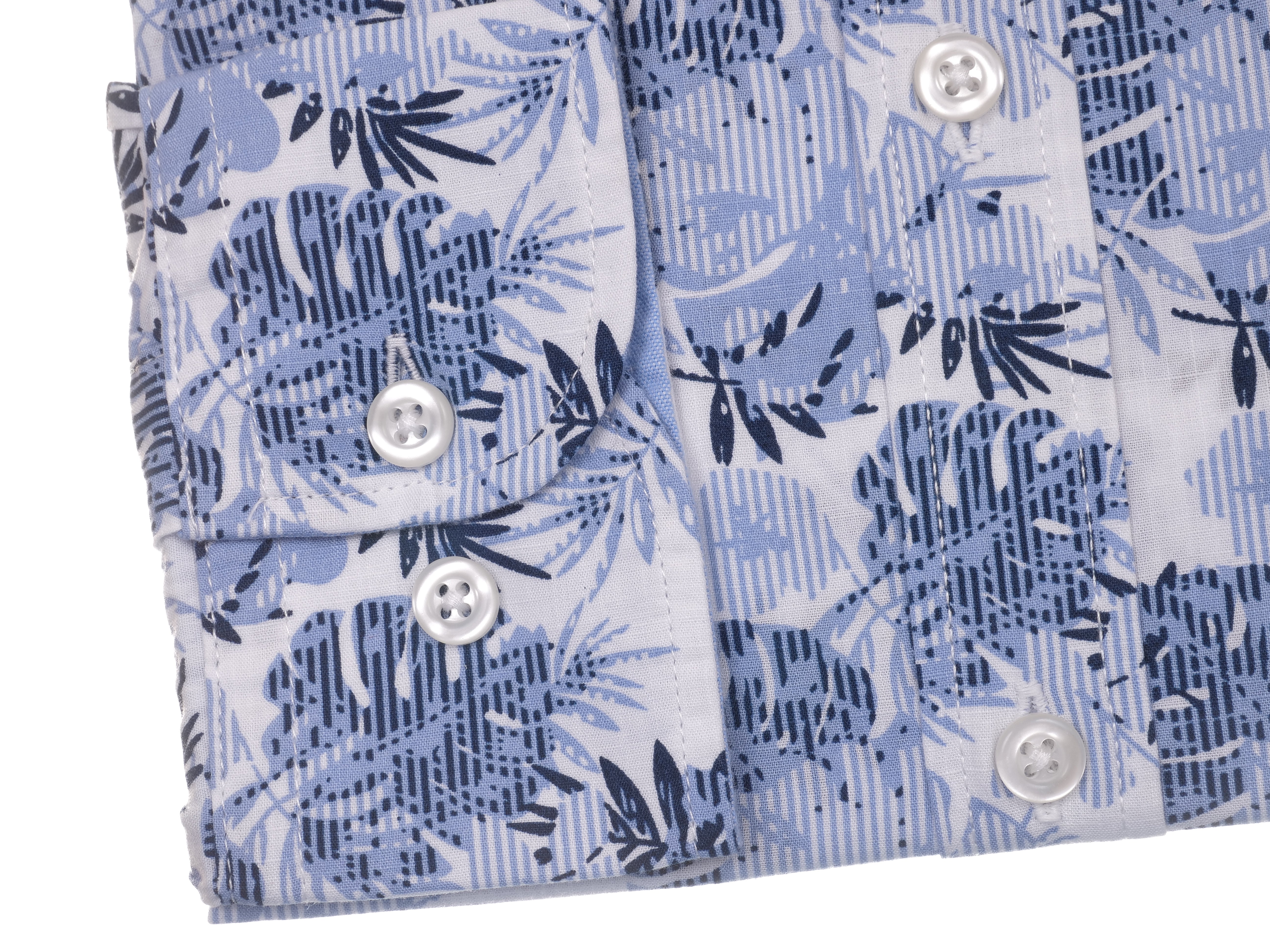 Manschette von Langarmhemd floral in modern fit aus Baumwolle mit Button-down-Kragen und Brusttasche von Daniel Fey