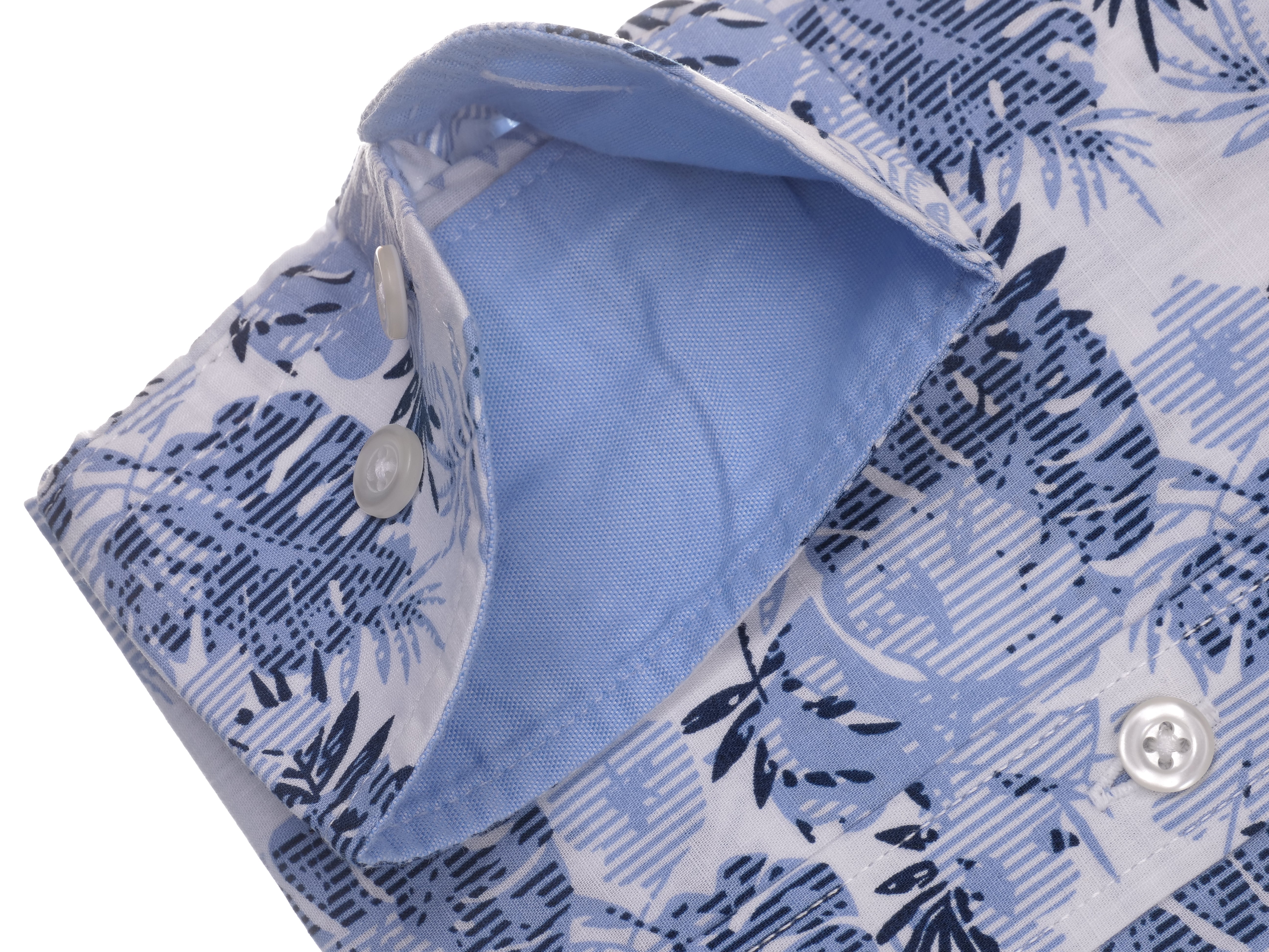 Manschette offen von Langarmhemd floral in modern fit aus Baumwolle mit Button-down-Kragen und Brusttasche von Daniel Fey