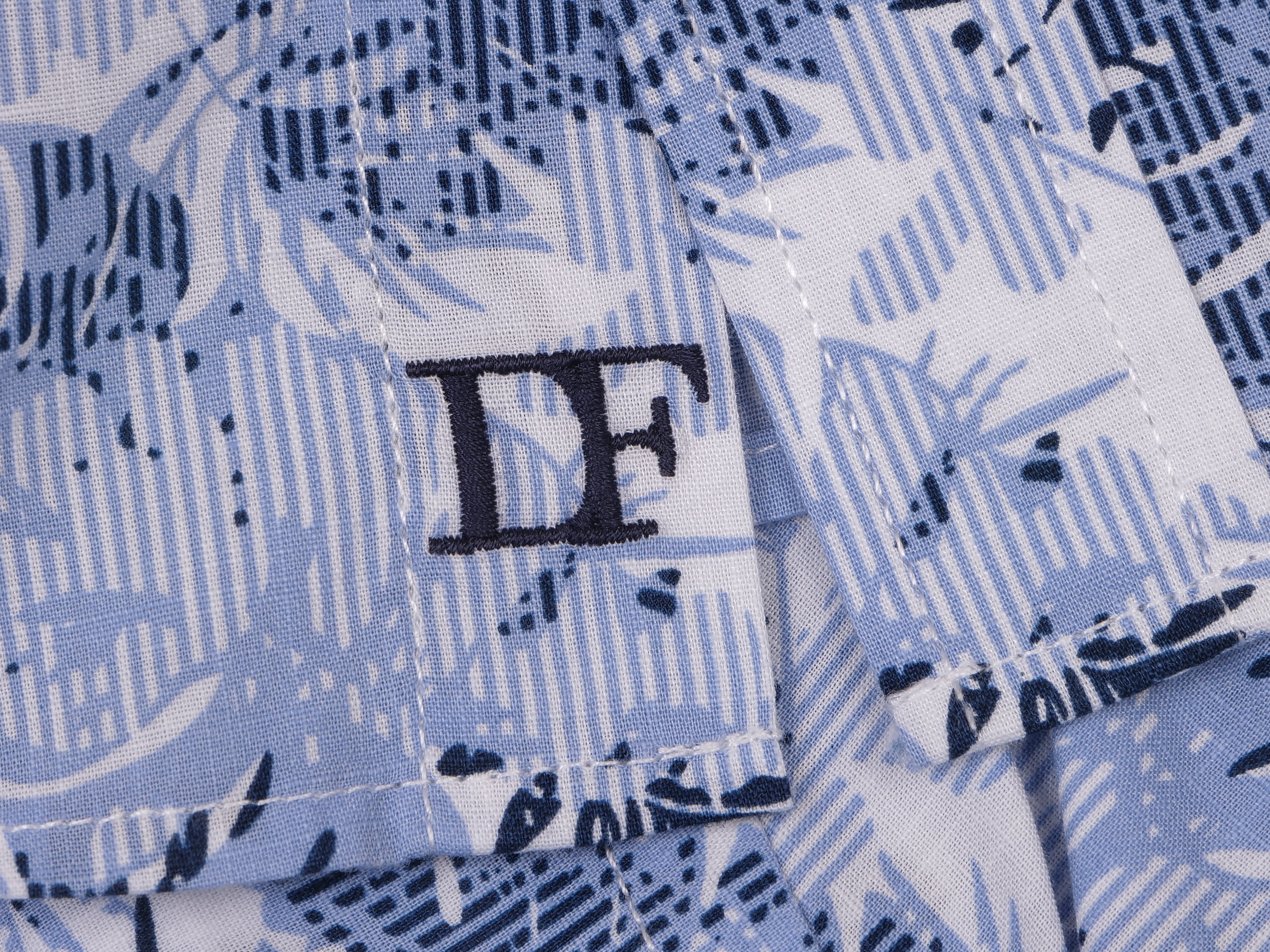 Stickerei DF auf Knopfinnenleiste von Langarmhemd floral in modern fit aus Baumwolle mit Button-down-Kragen und Brusttasche von Daniel Fey