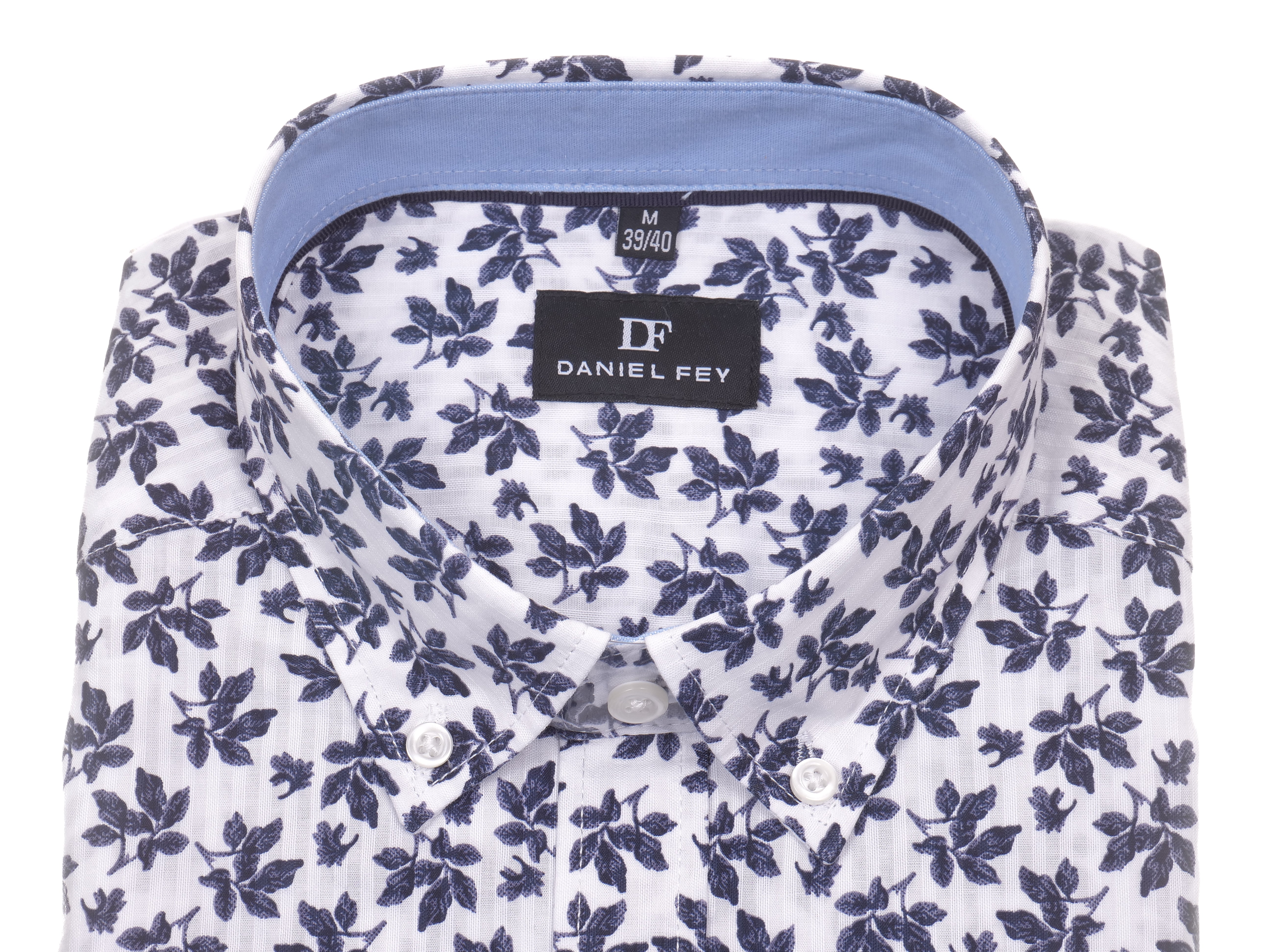 Langarmhemd modern fit aus Baumwolle und Spandex mit Button-down-Kragen und Brusttasche von Daniel Fey