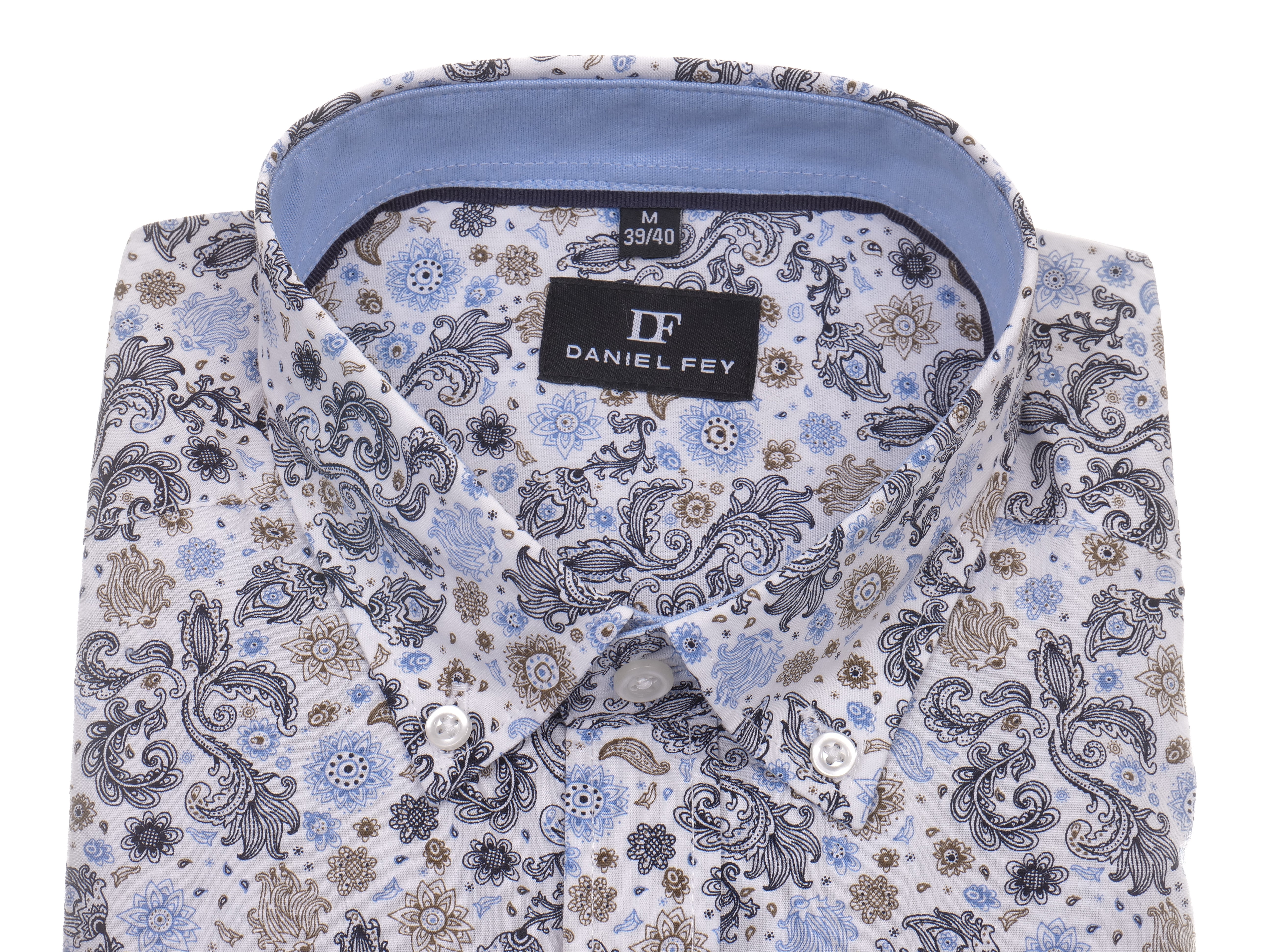 Langarmhemd modern fit aus Baumwolle mit Button-Down-Kragen und Brusttasche von Daniel Fey