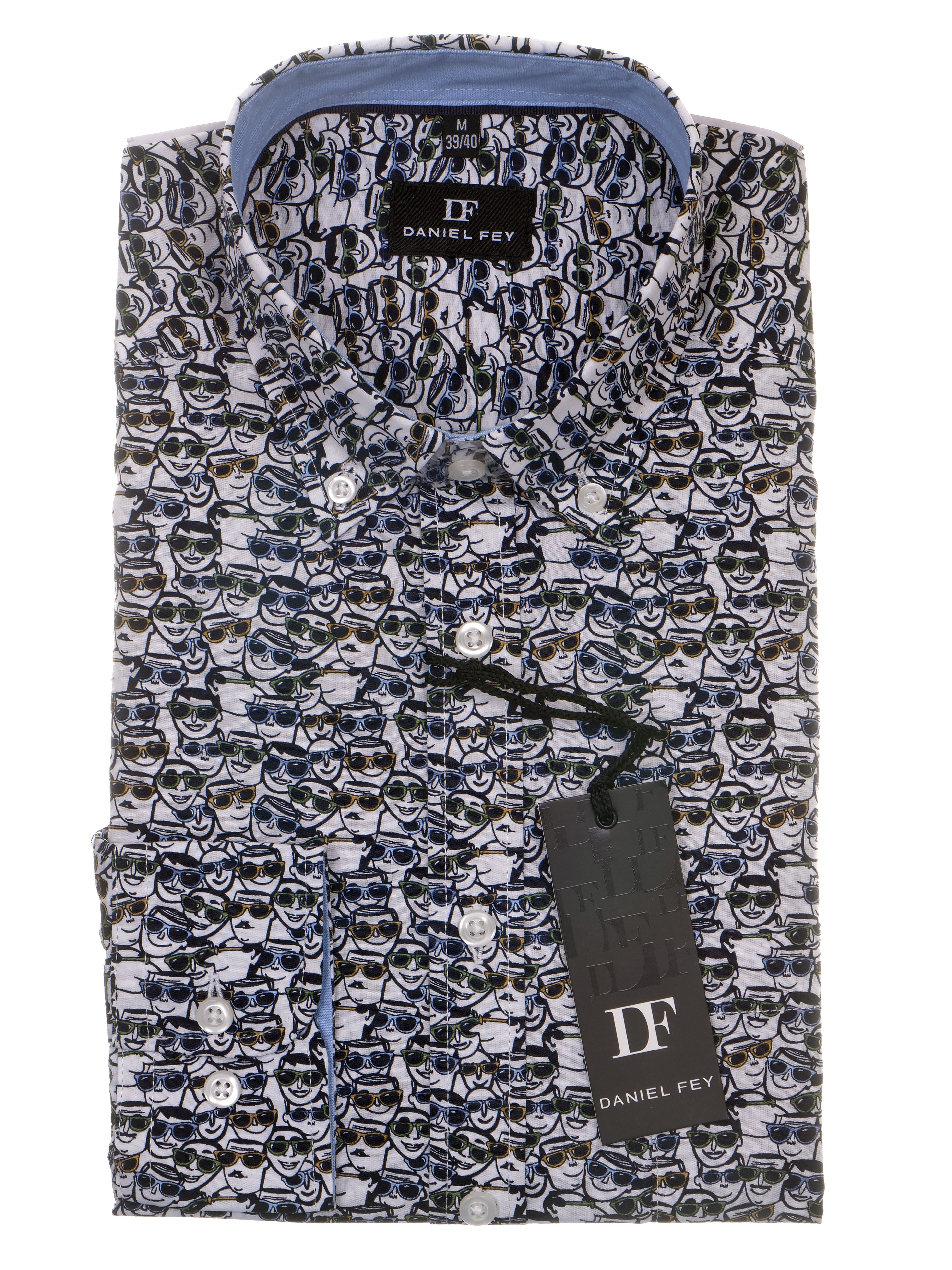 Langarmhemd modern fit aus Baumwolle mit Button-down-Kragen und Brusttasche von Daniel Fey