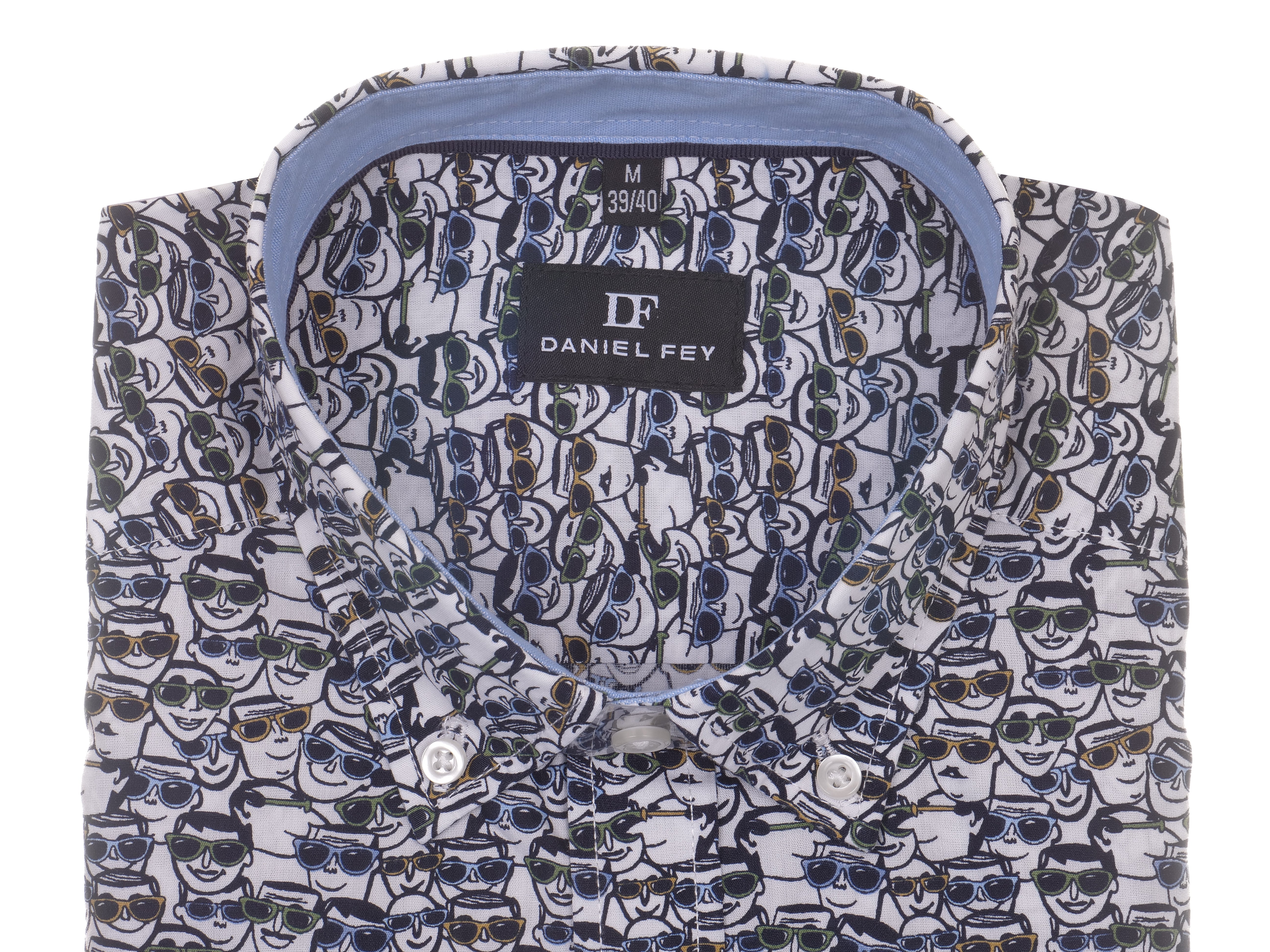 Langarmhemd modern fit aus Baumwolle mit Button-down-Kragen und Brusttasche von Daniel Fey