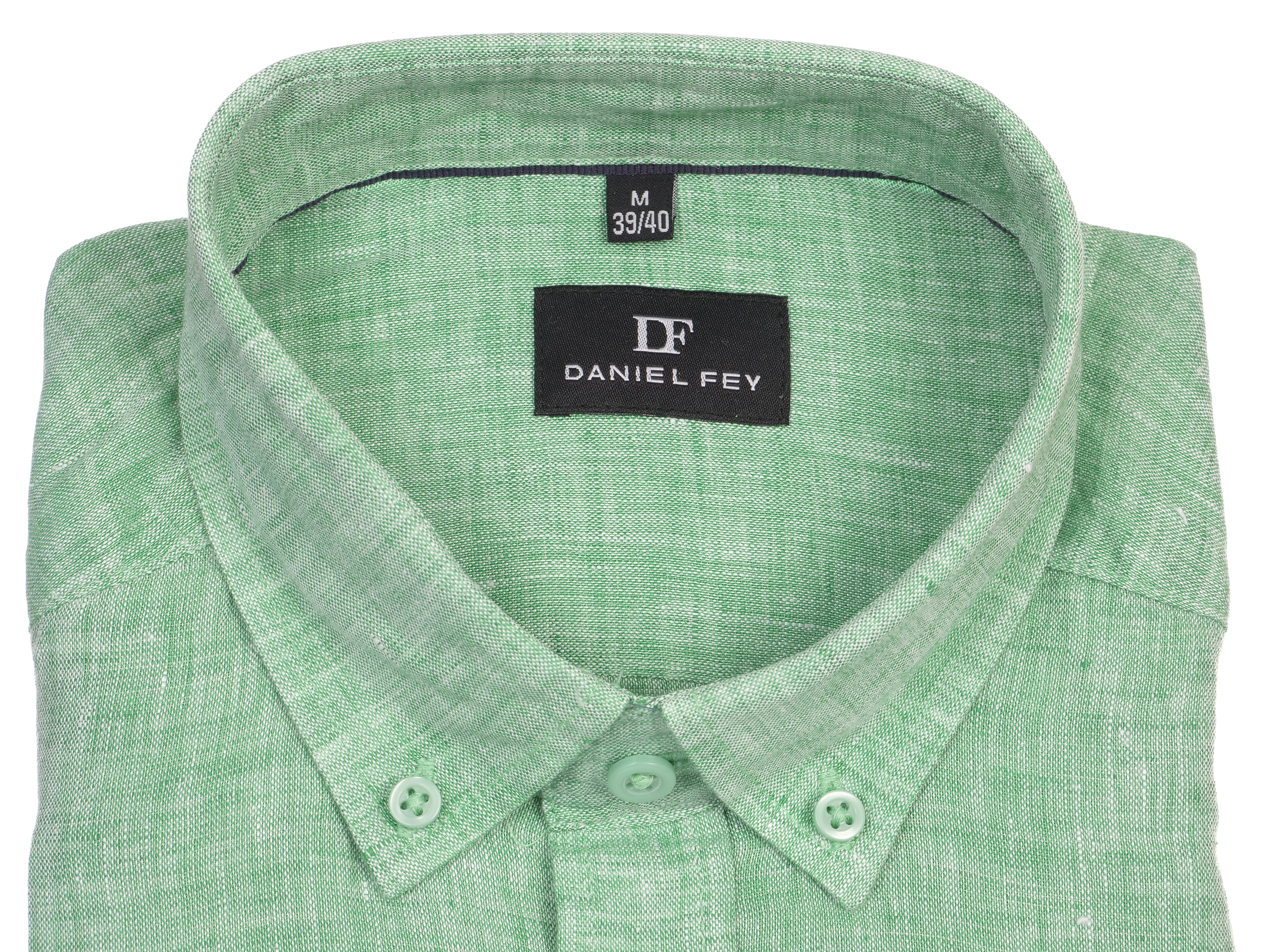 Langarmhemd modern fit aus Leinen mit Button-down Kragen und Brusttasche von Daniel Fey