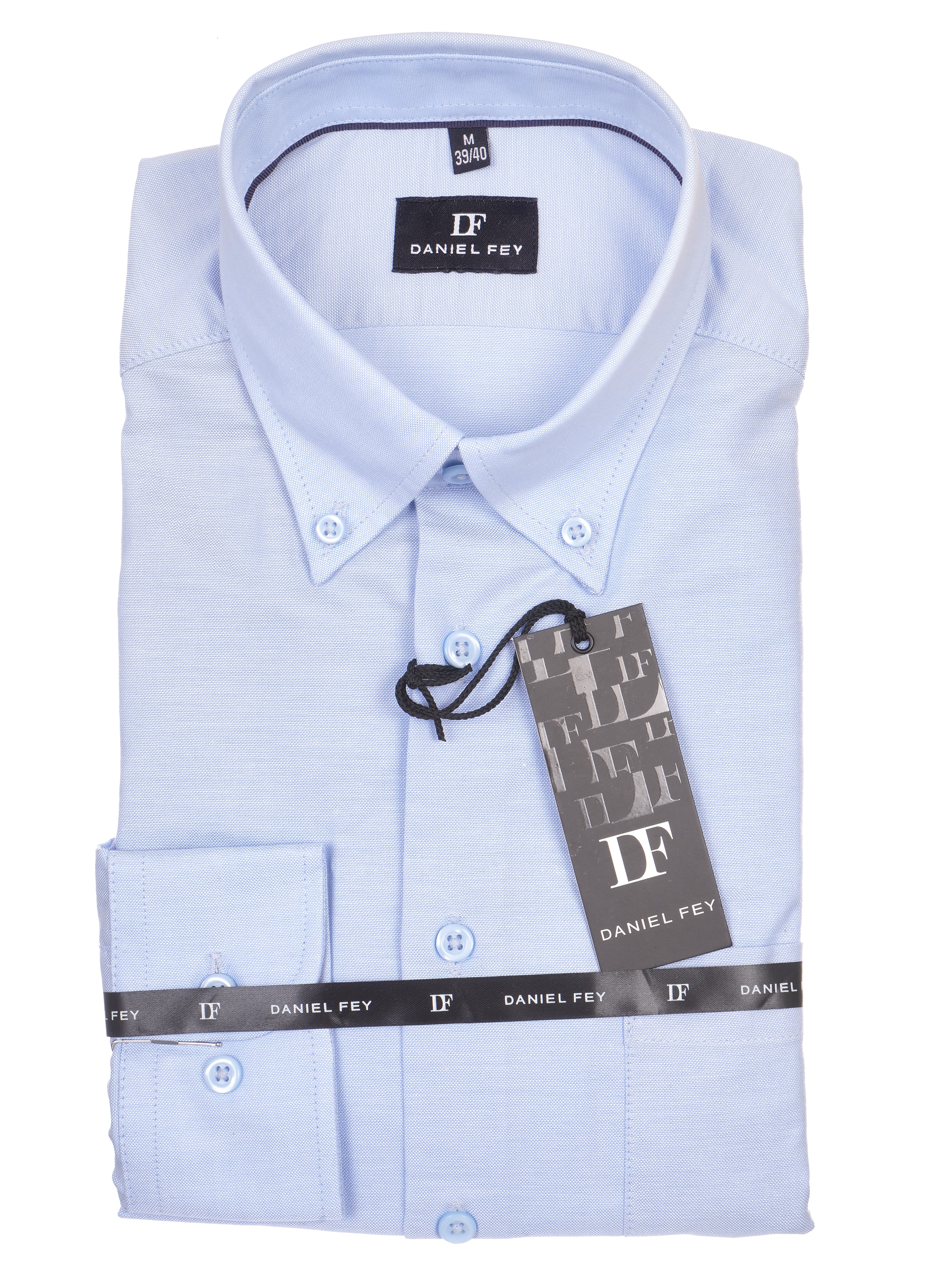 Langarmhemd modern fit aus Baumwolle mit Button-down-Kragen und Brusttasche von Daniel Fey