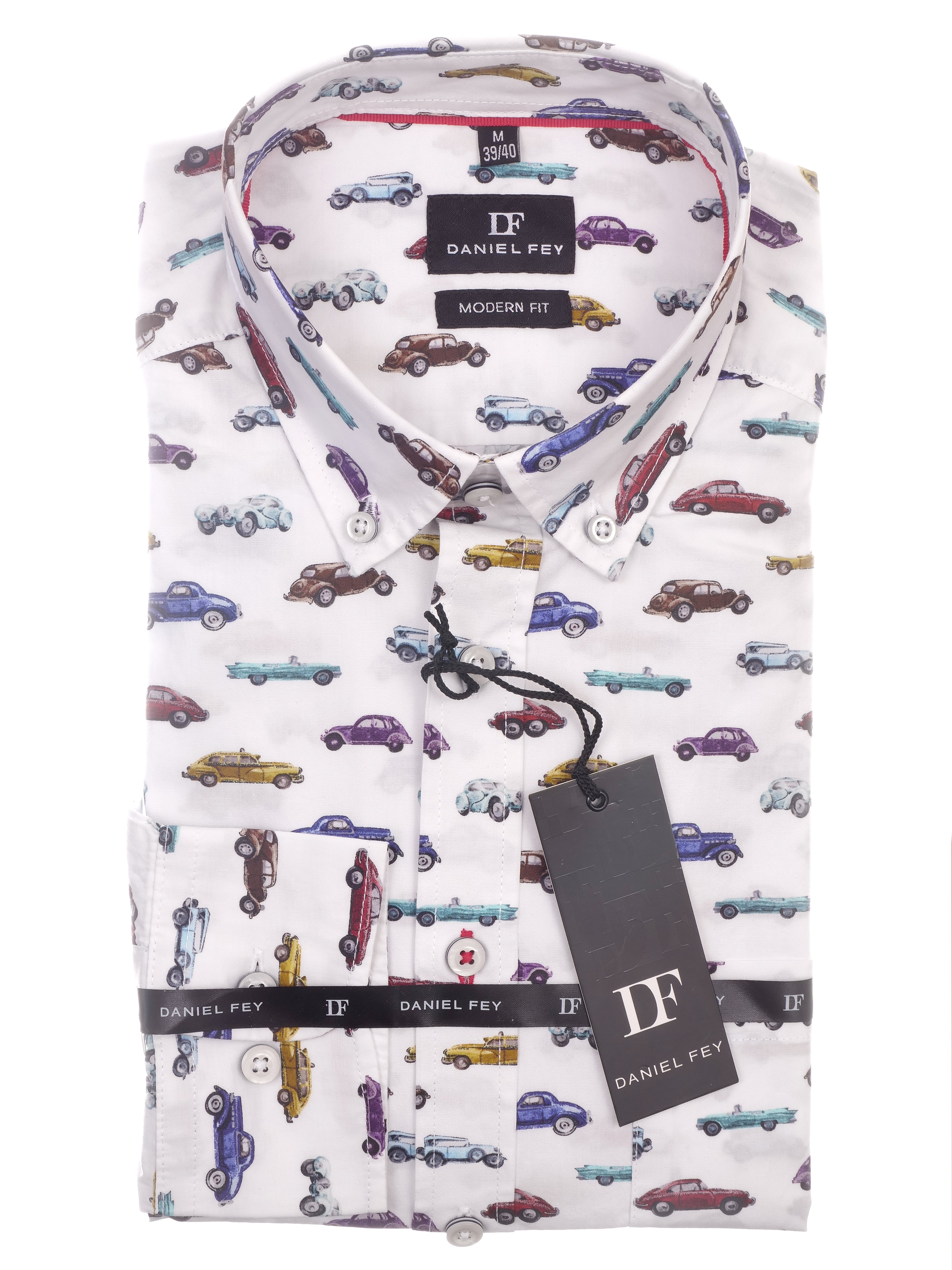 Langarmhemd modern fit aus Baumwolle mit Button-down-Kragen und Brusttasche von Daniel Fey