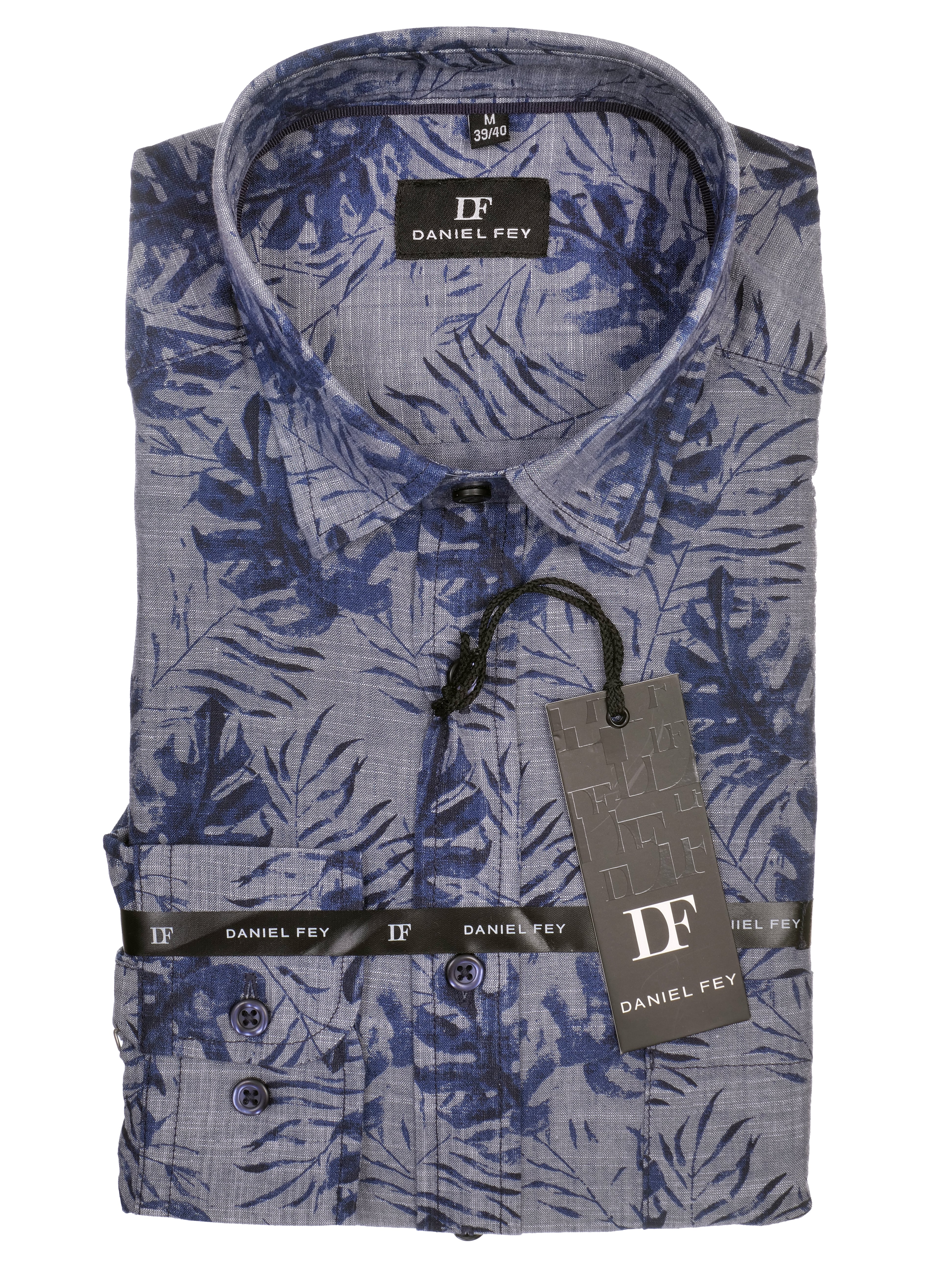 Langarmhemd modern fit aus Baumwolle mit Kent-Kragen und Brusttasche von Daniel Fey