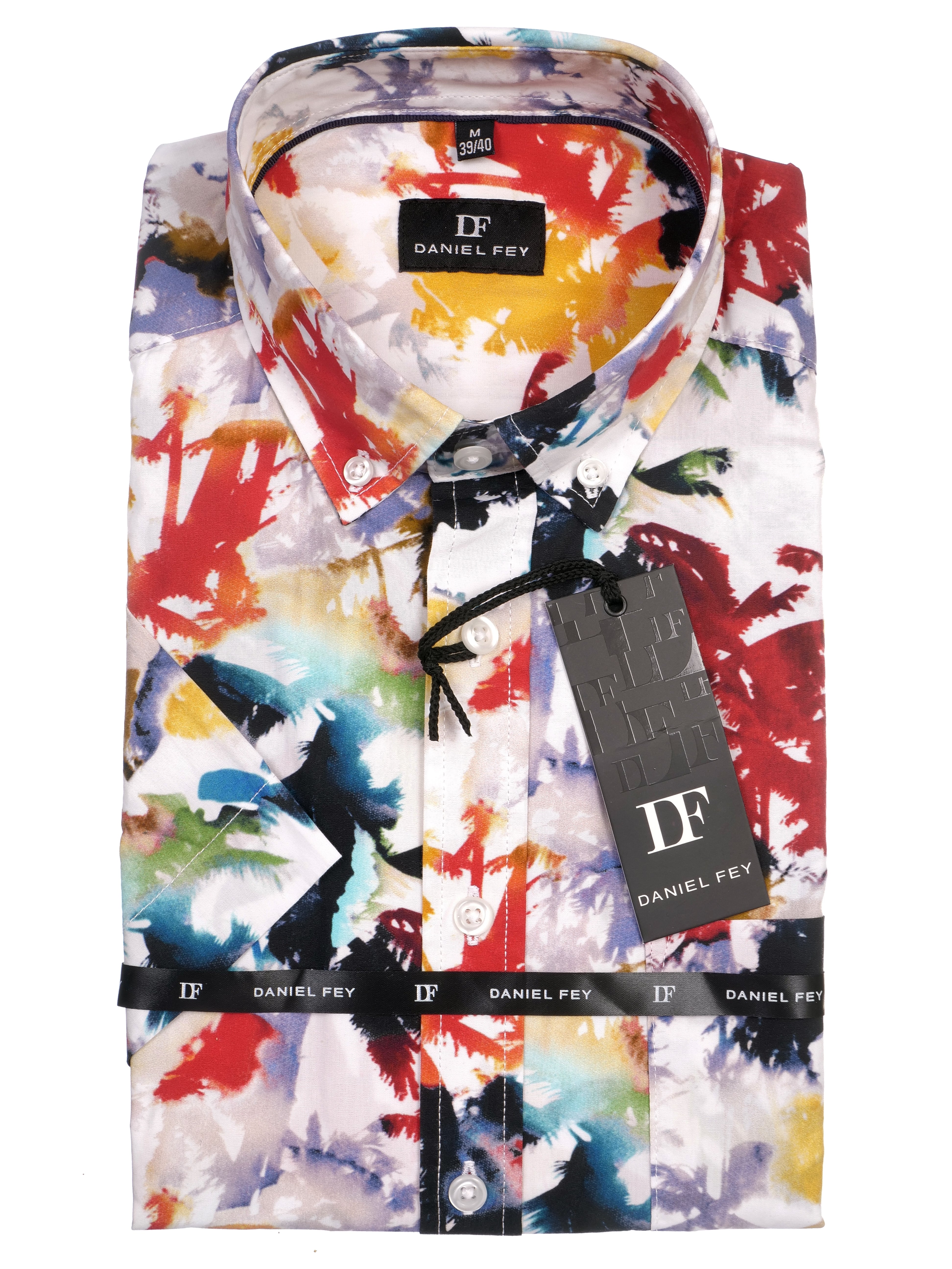 Kurzarmhemd modern fit aus Baumwolle mit Button-down-Kragen und Brusttasche von Daniel Fey