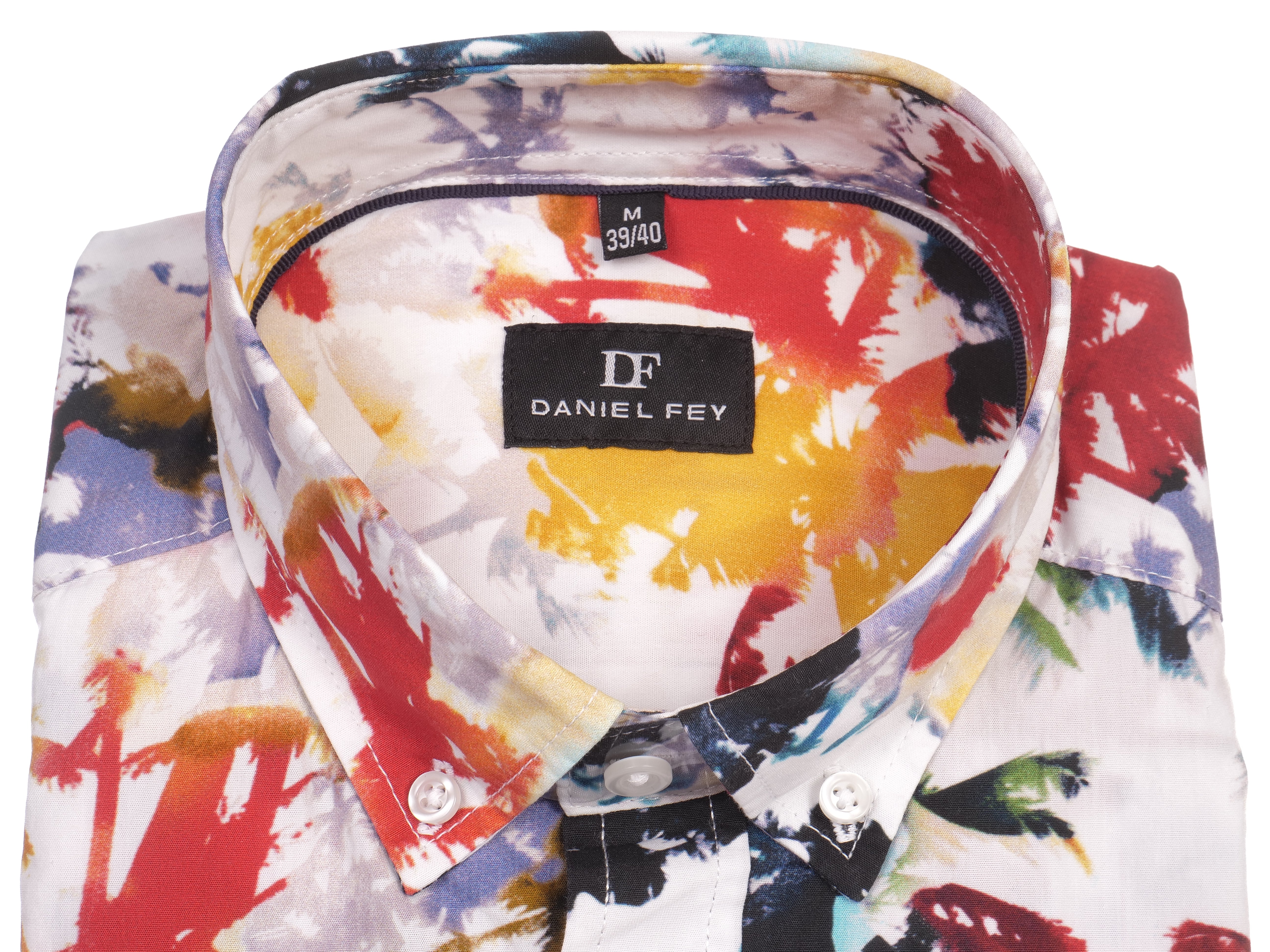 Kurzarmhemd modern fit aus Baumwolle mit Button-down-Kragen und Brusttasche von Daniel Fey