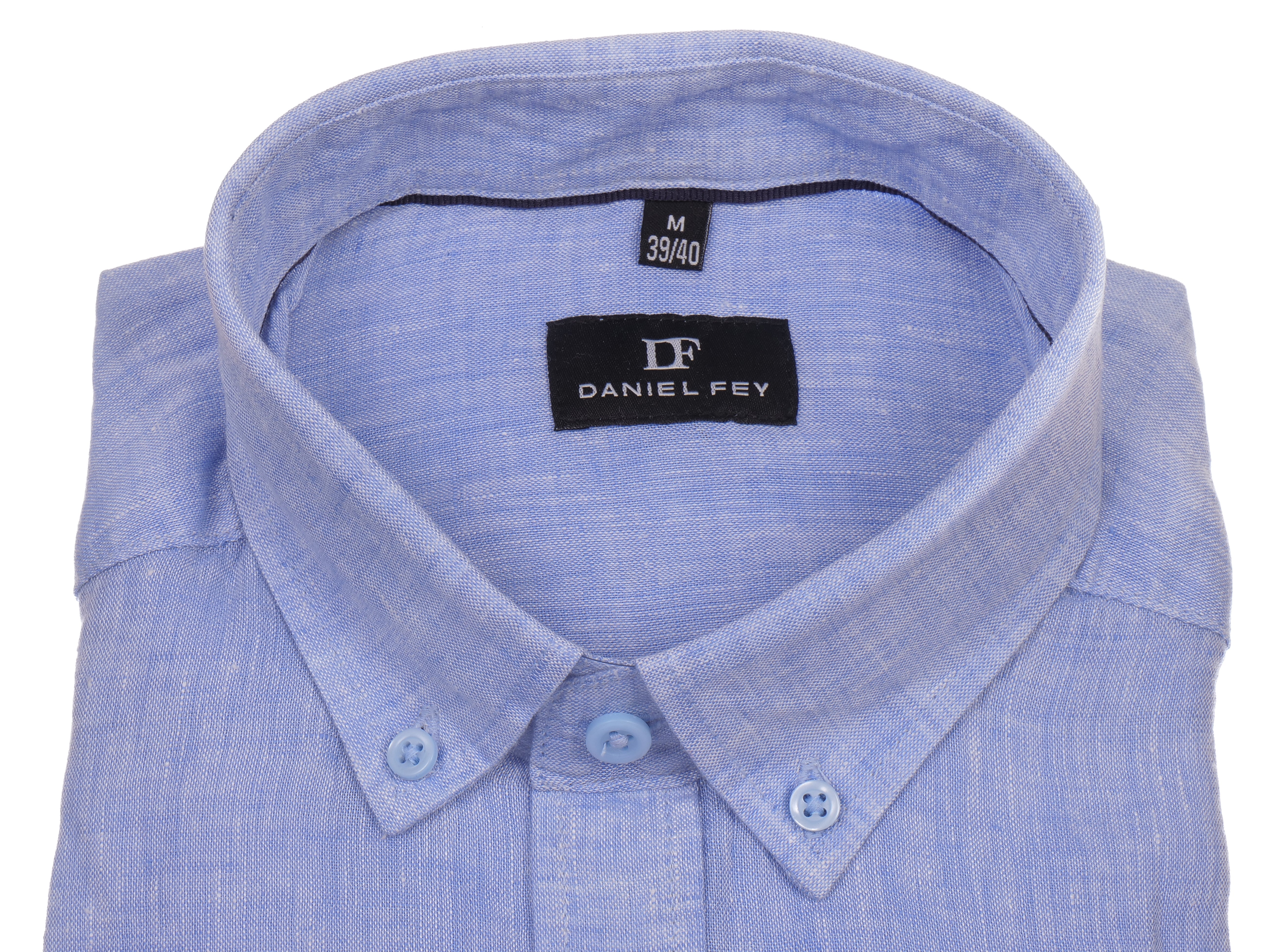 Langarmhemd modern fit aus Leinen mit Button-down Kragen und Brusttasche von Daniel Fey