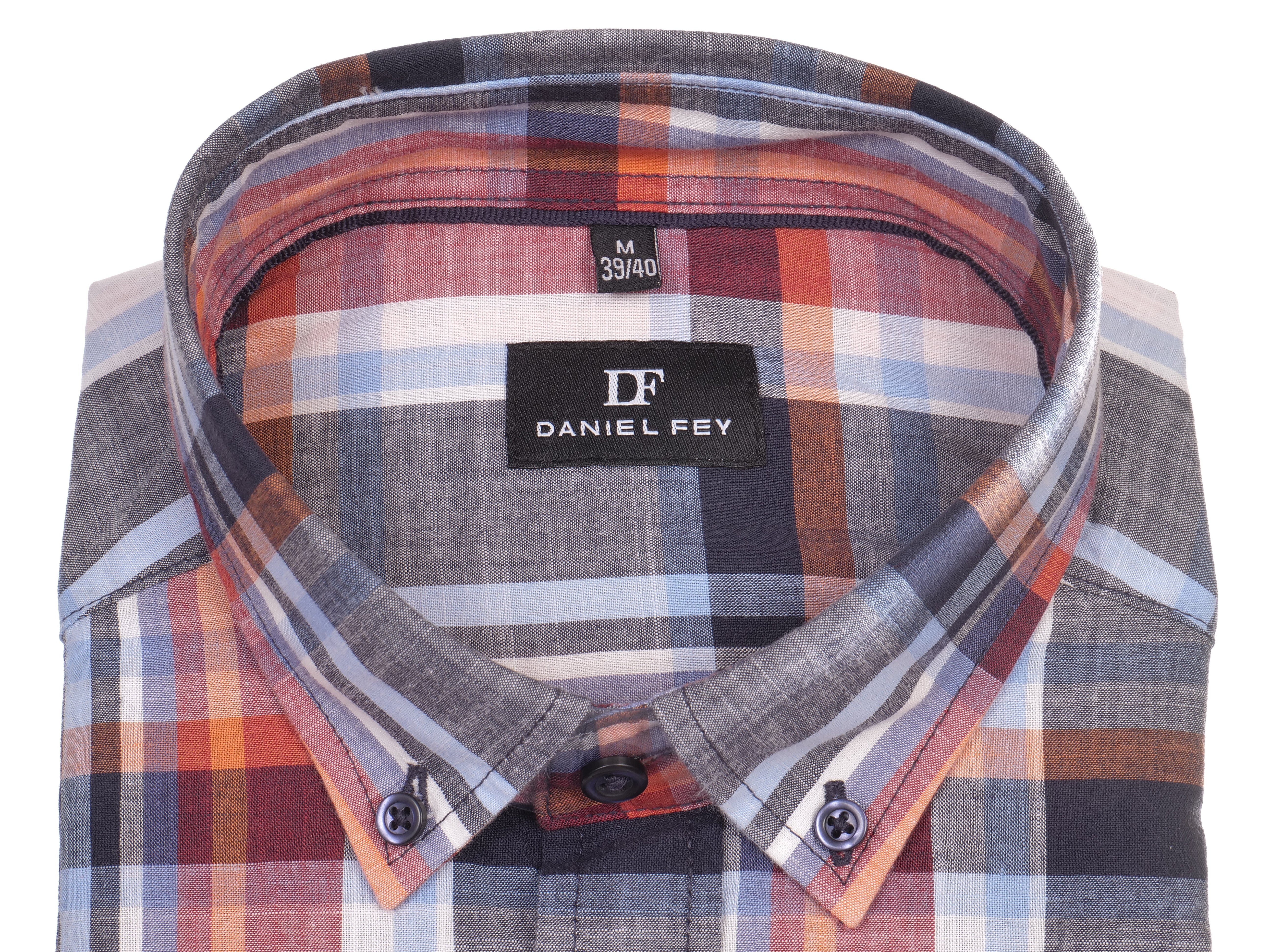 Kurzarmhemd modern fit aus Baumwolle mit Button-down-Kragen und Brusttasche von Daniel Fey