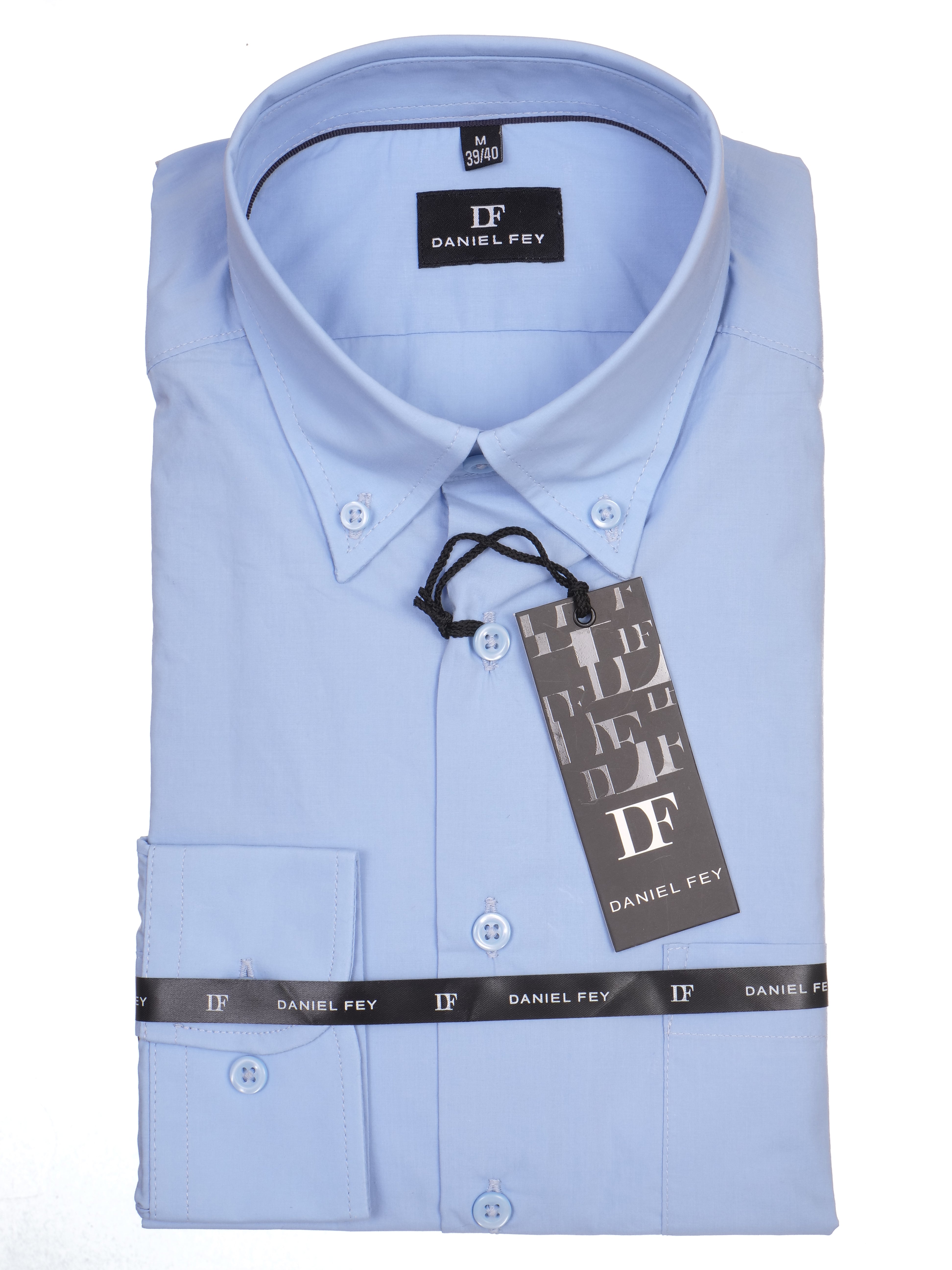 Langarmhemd modern fit aus Baumwolle mit Button-down-Kragen und Brusttasche von Daniel Fey