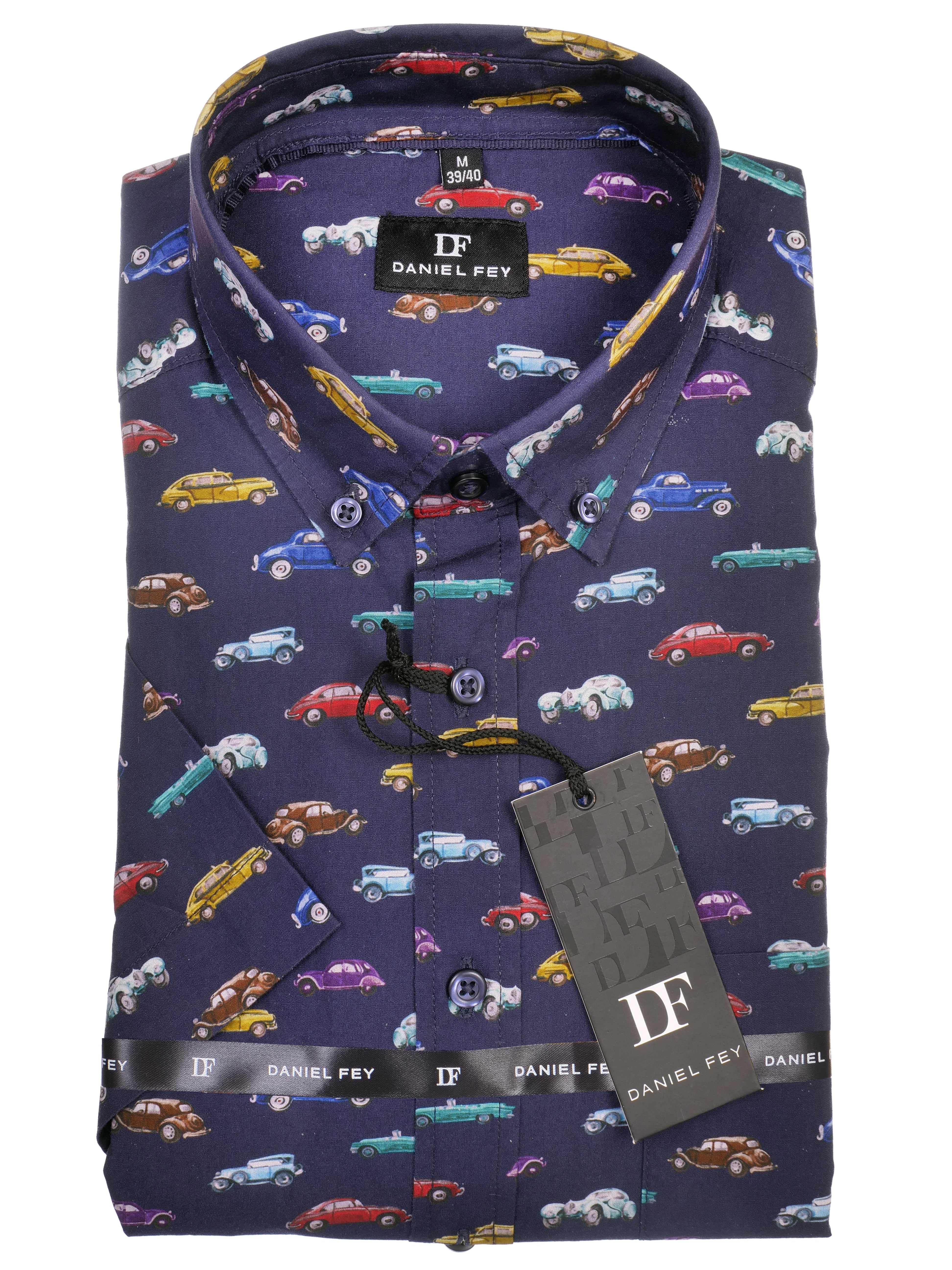 Kurzarmhemd modern fit aus Baumwolle mit Button-down-Kragen und Brusttasche von Daniel Fey