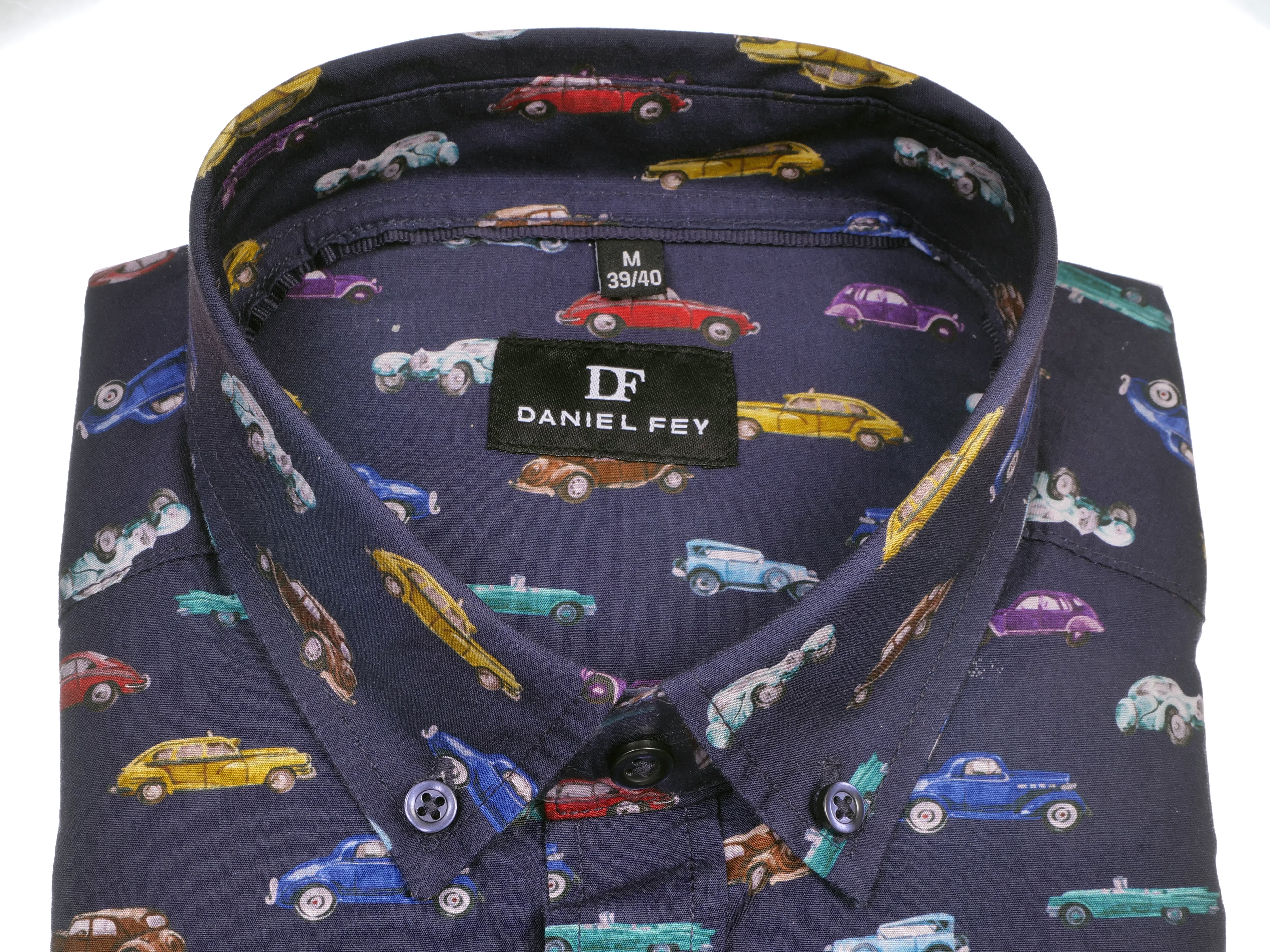 Kurzarmhemd modern fit aus Baumwolle mit Button-down-Kragen und Brusttasche von Daniel Fey