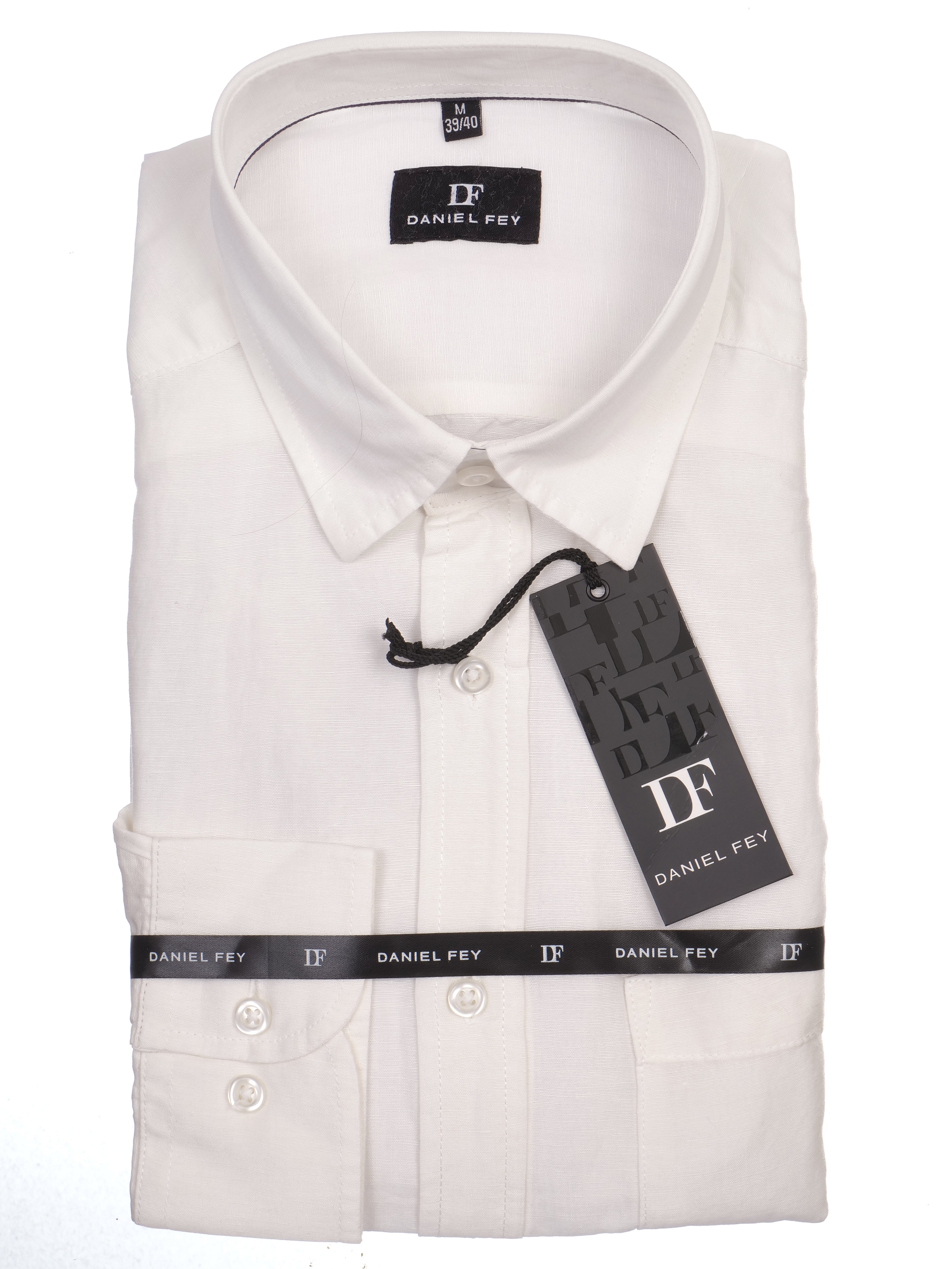 Langarmhemd modern fit aus Baumwolle-Tencel mit Kent-Kragen und Brusttasche von Daniel Fey