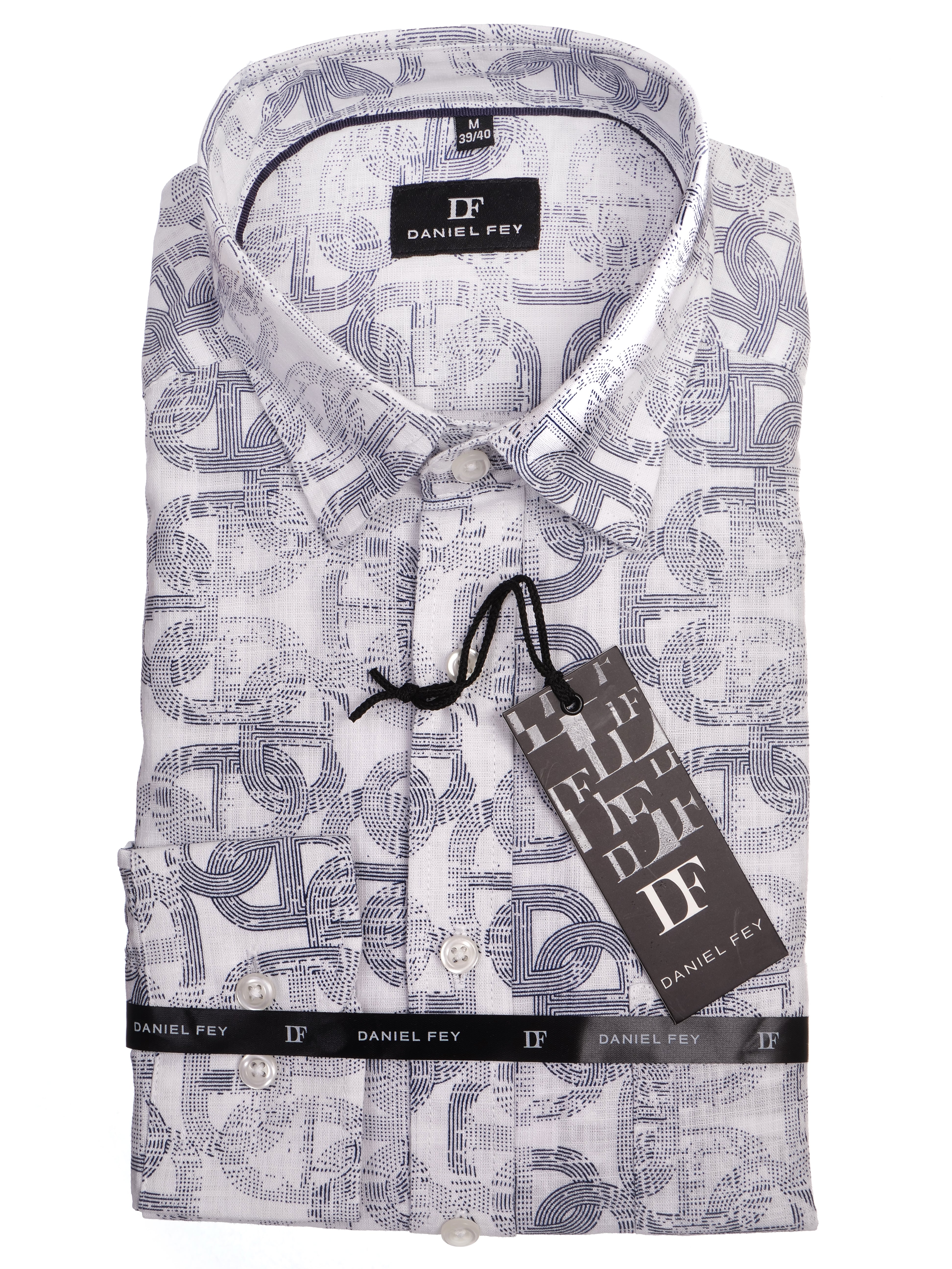 Langarmhemd modern fit aus Baumwolle mit Kent-Kragen und Brusttasche von Daniel Fey